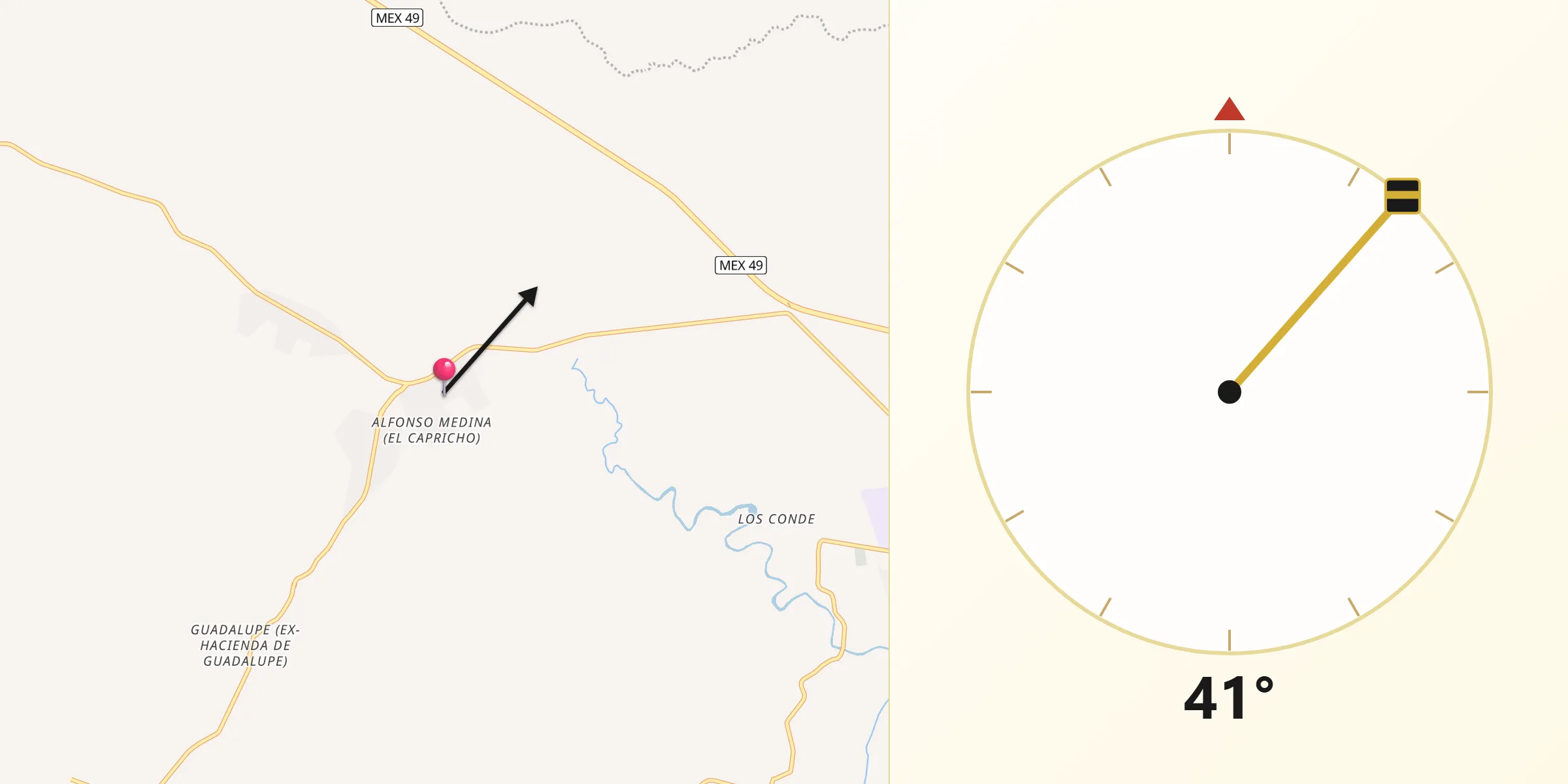 Dirección de la Qibla desde El Fuerte
