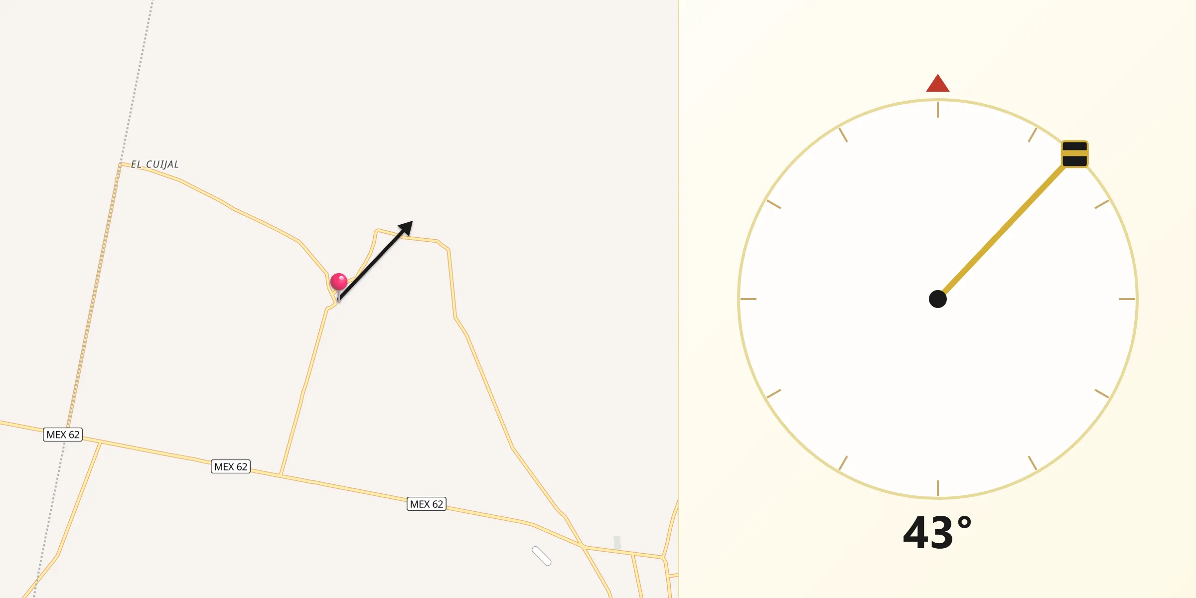 Dirección de la Qibla desde San Isidro