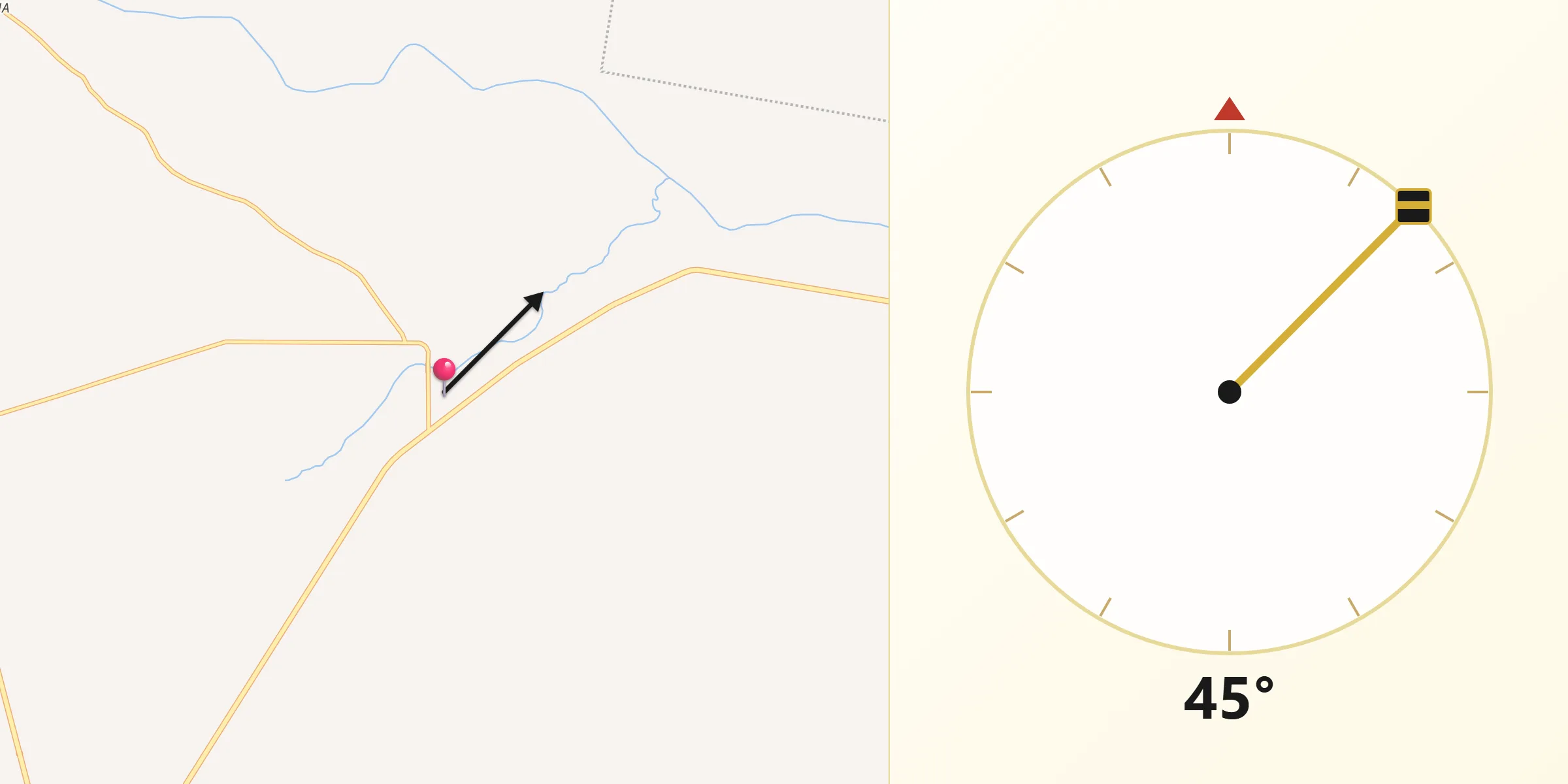 Dirección de la Qibla desde Guemes