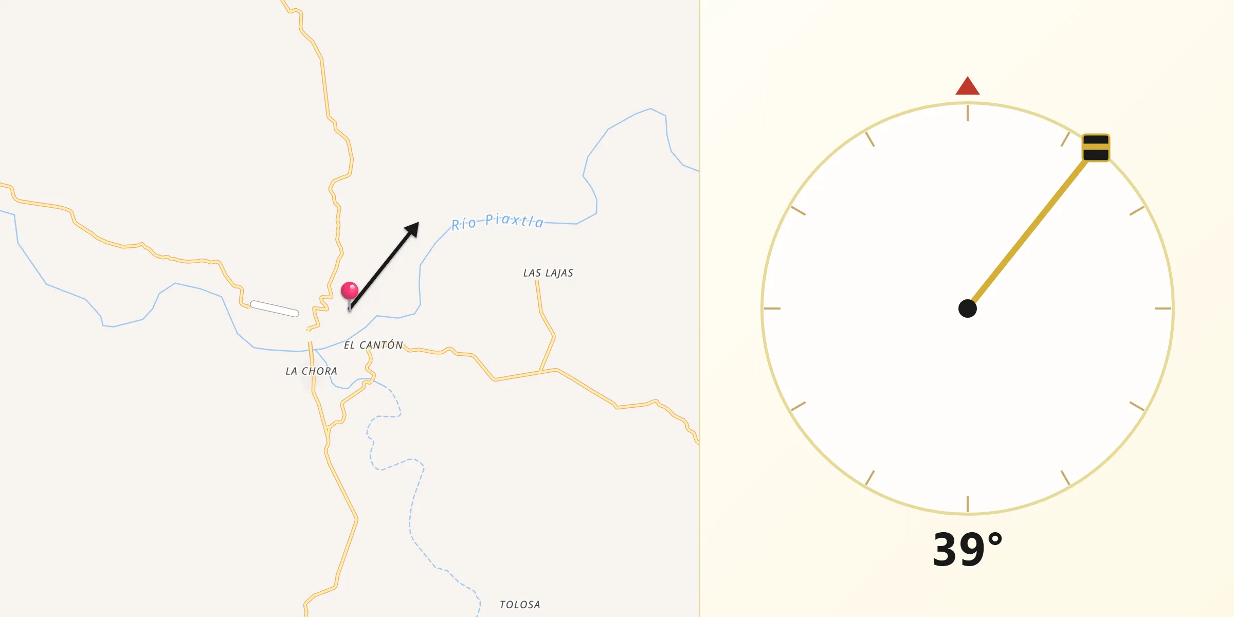Dirección de la Qibla desde San Ignacio