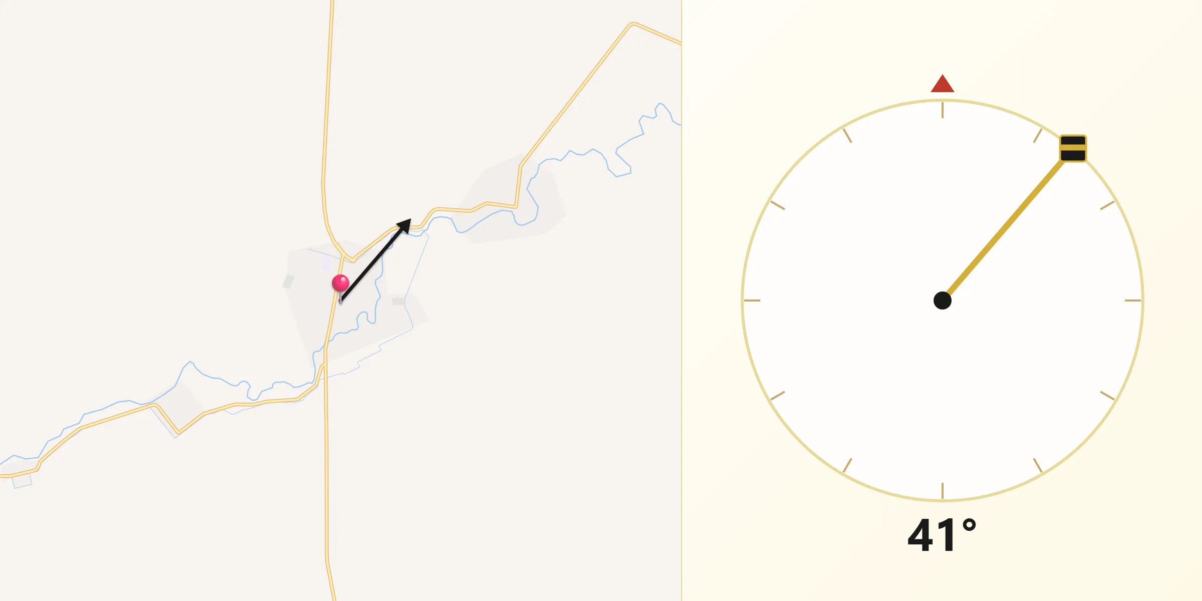 Dirección de la Qibla desde Villa Unión