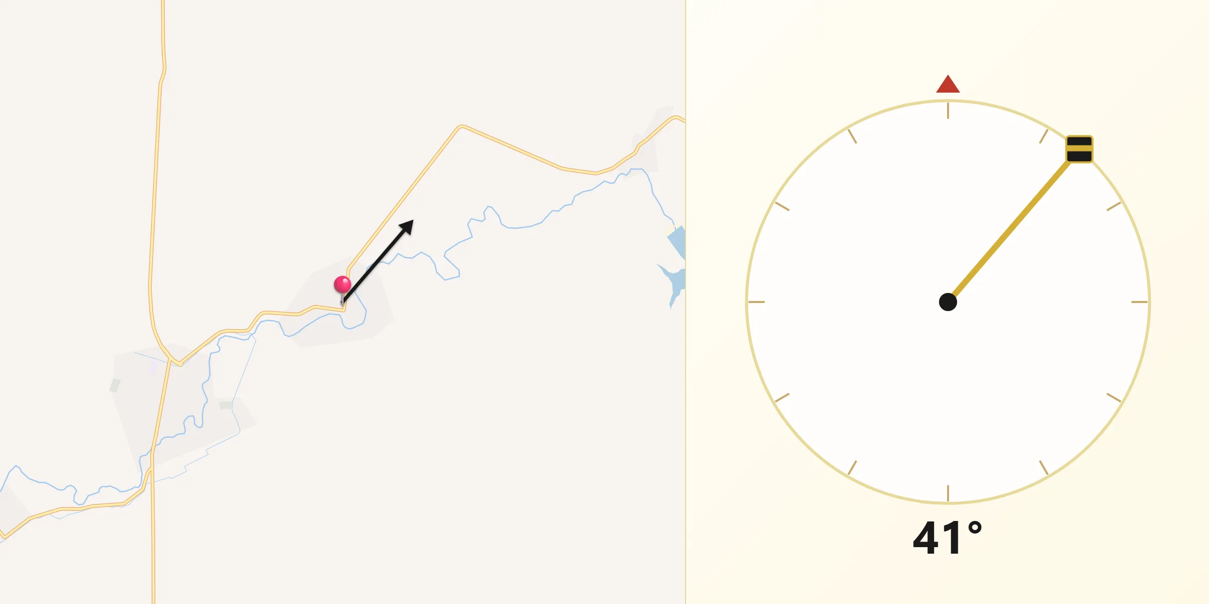 Dirección de la Qibla desde San Atenógenes (La Villita)