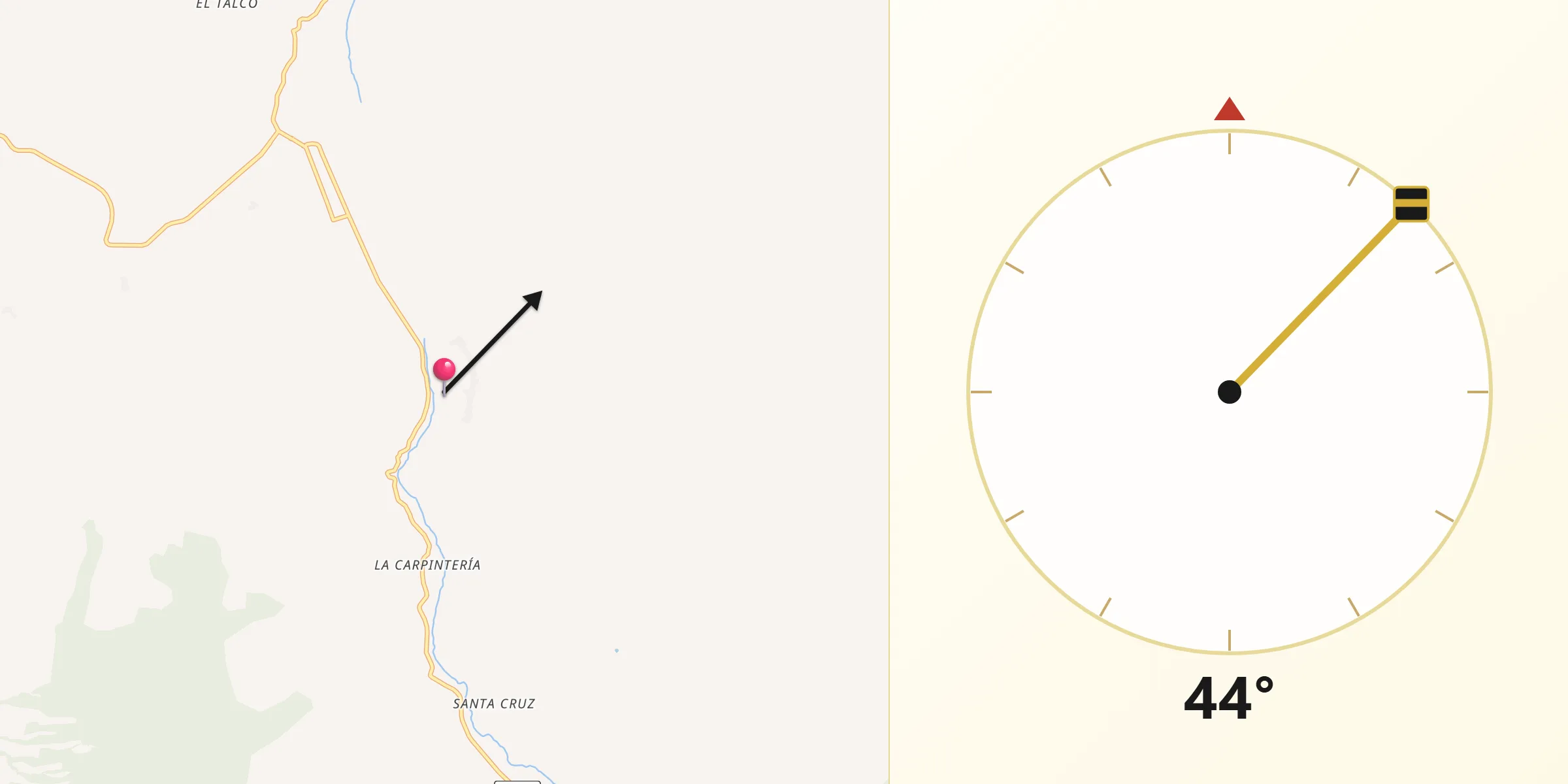 Dirección de la Qibla desde La Aldea