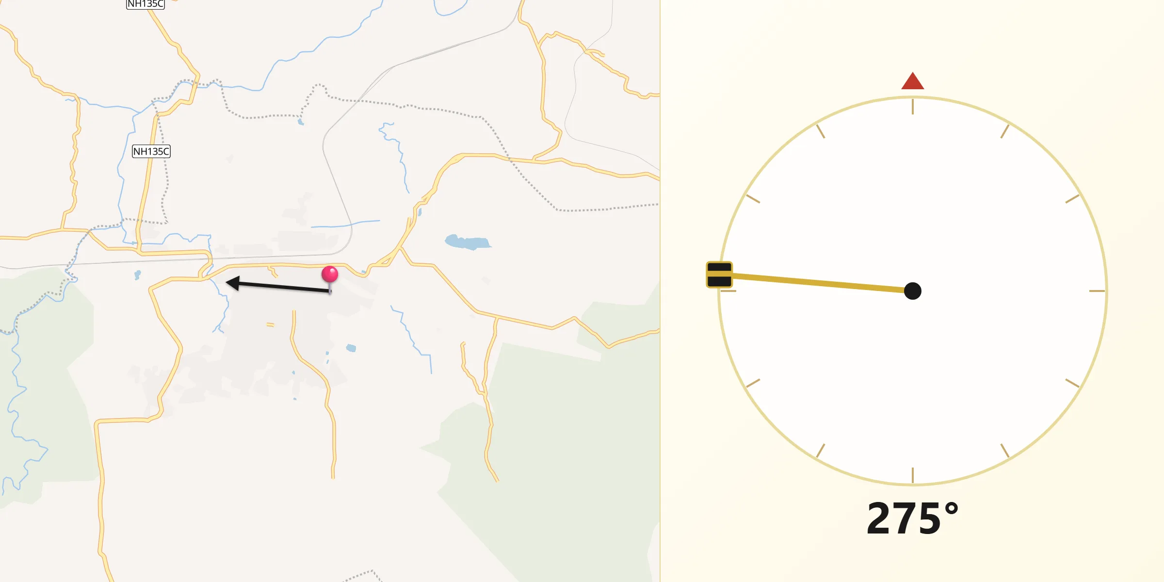 Qibla Direction from Singrauli