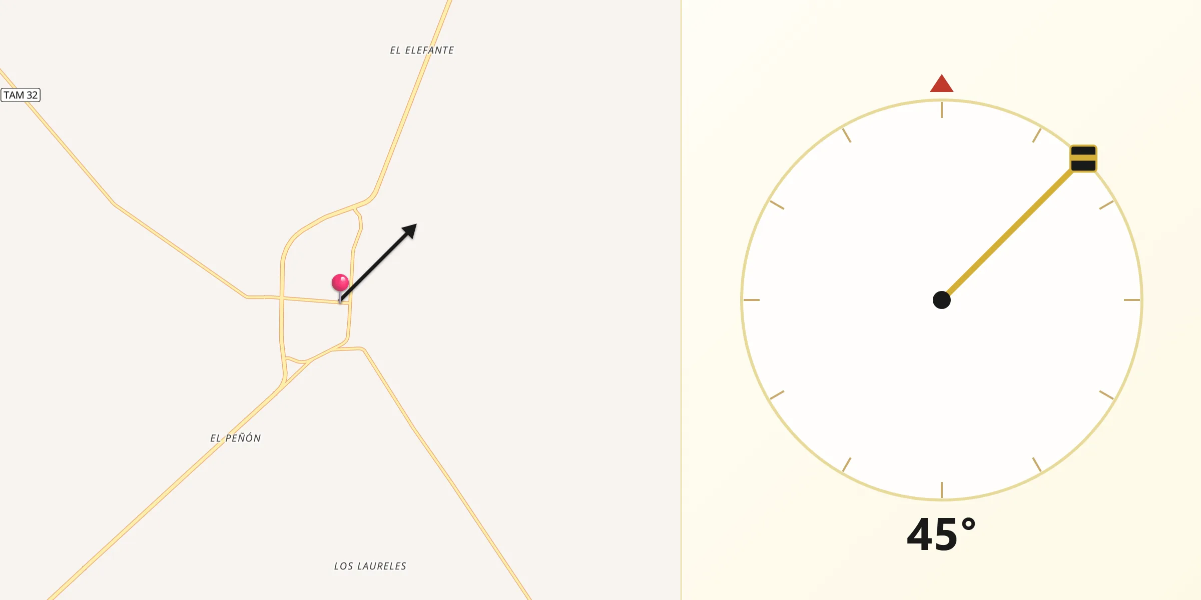 Dirección de la Qibla desde Santander Jiménez