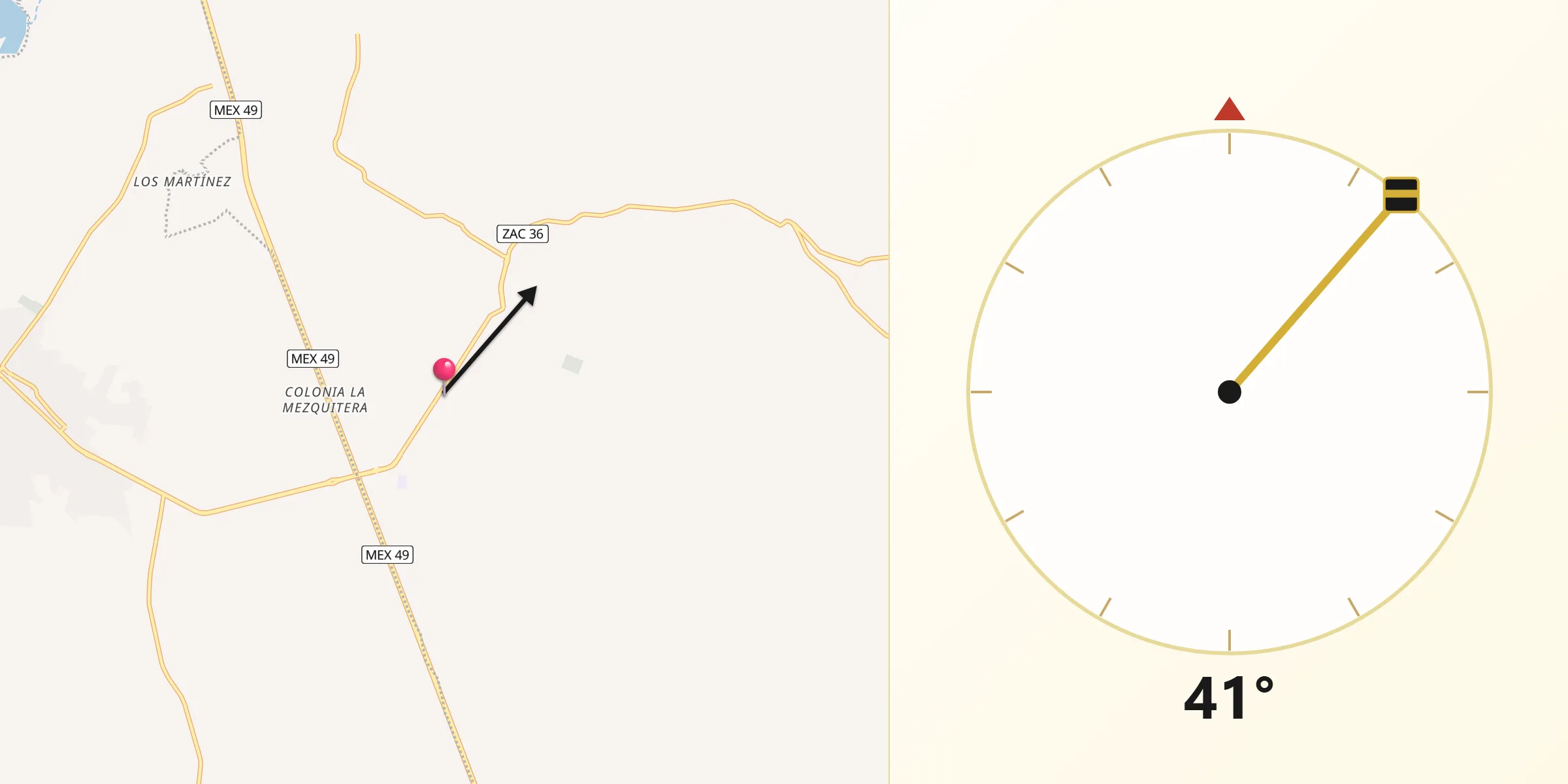 Dirección de la Qibla desde Juan Aldama