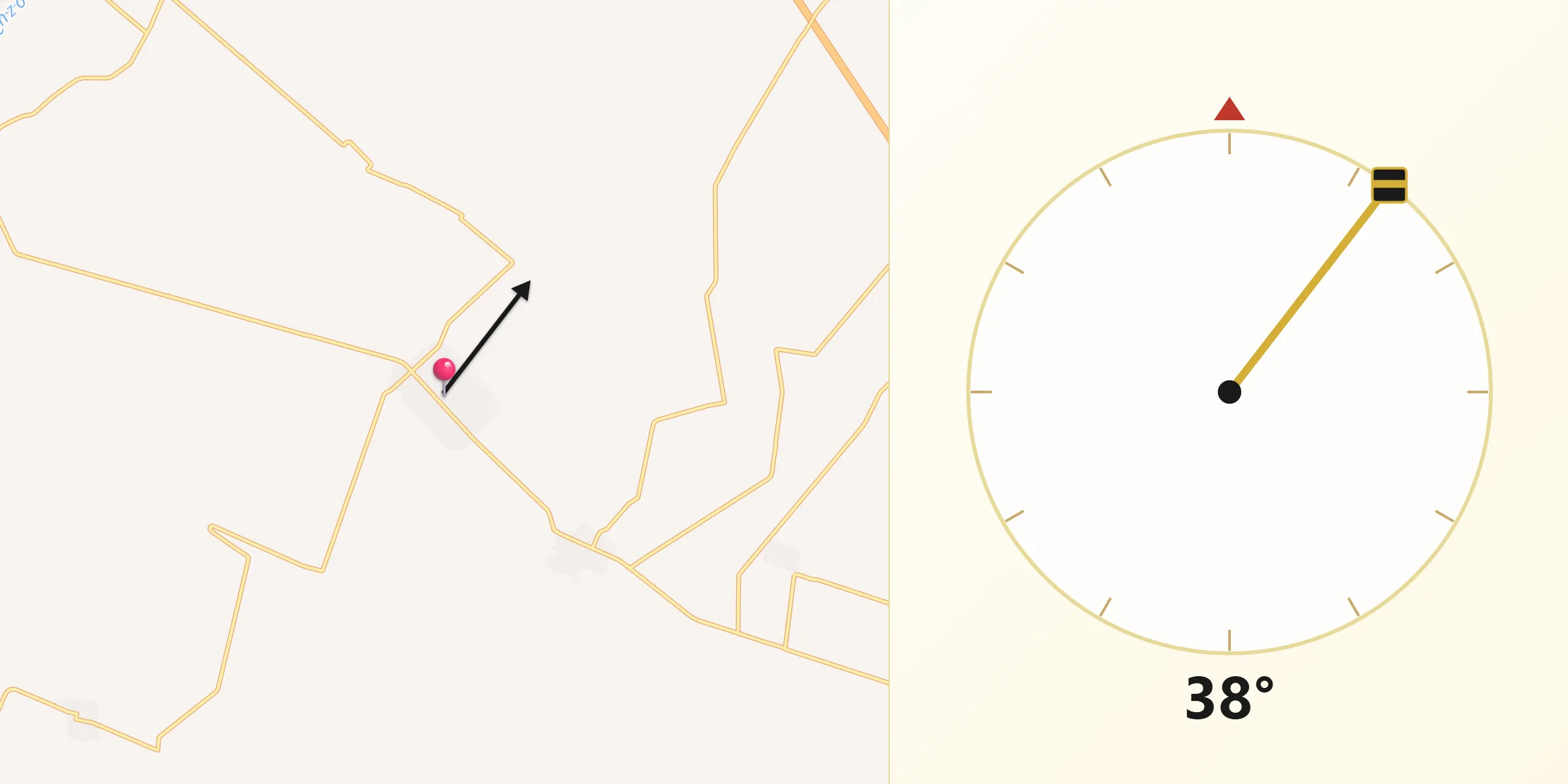 Dirección de la Qibla desde Ciudad Guadalupe Victoria