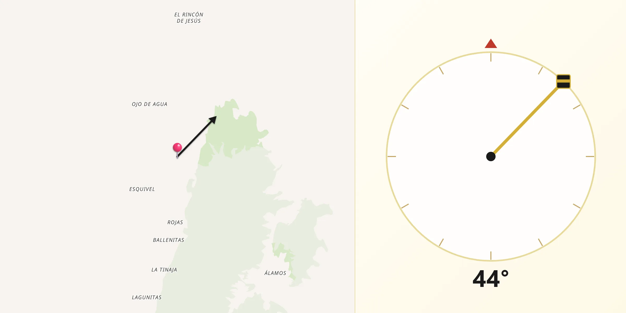 Dirección de la Qibla desde Ibarrilla