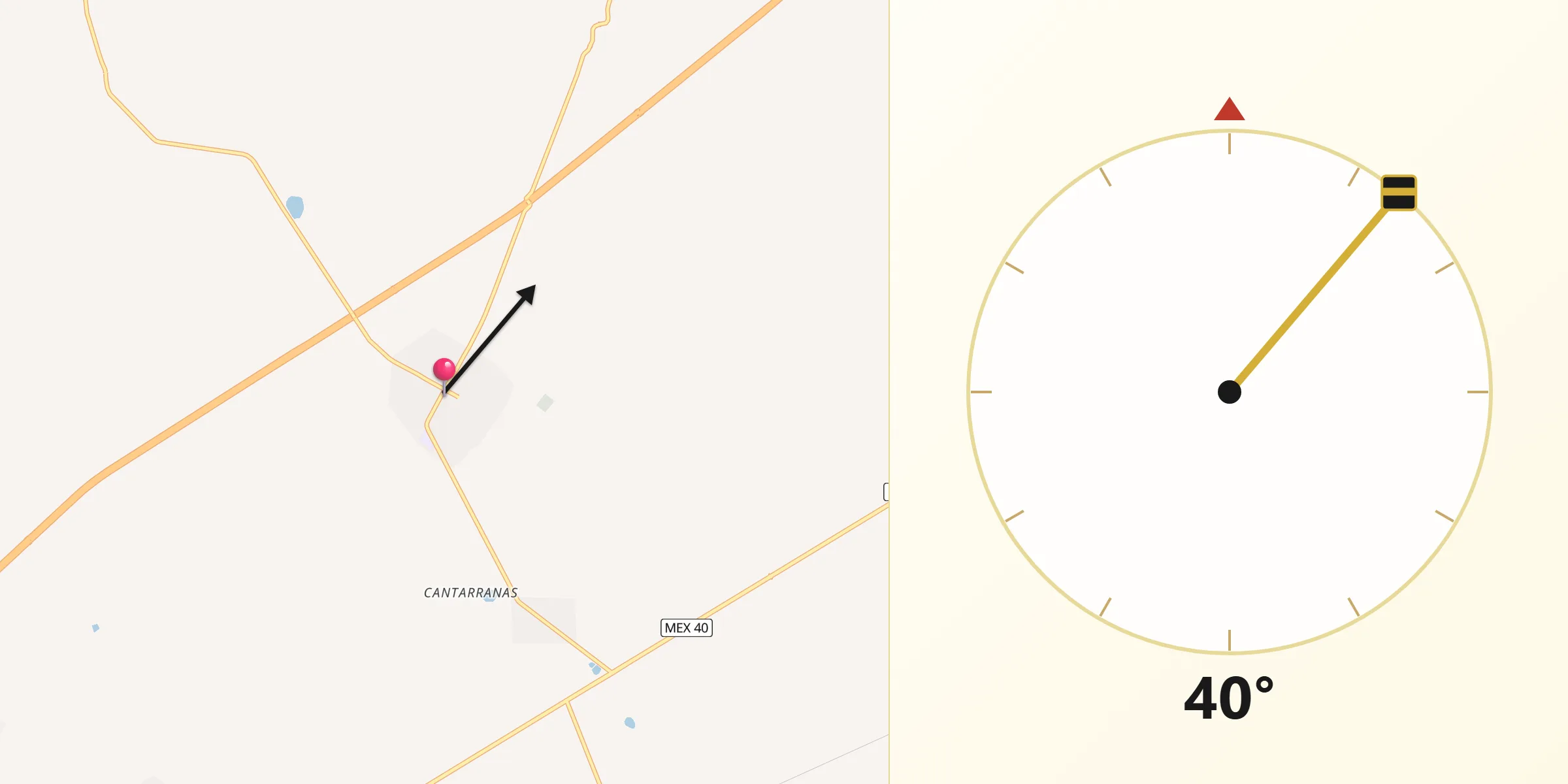 Dirección de la Qibla desde Ignacio Ramírez