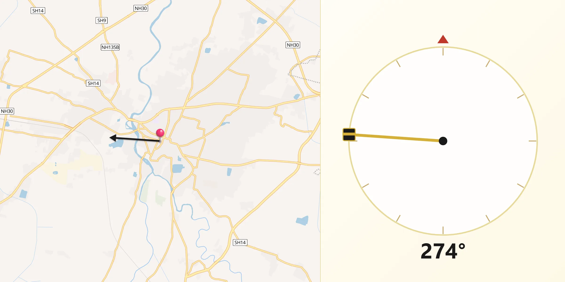 রেওয়া থেকে কিবলার দিক