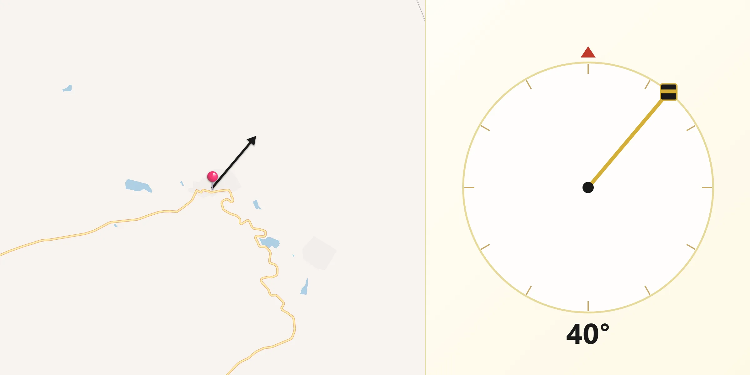 Dirección de la Qibla desde Pánuco de Coronado