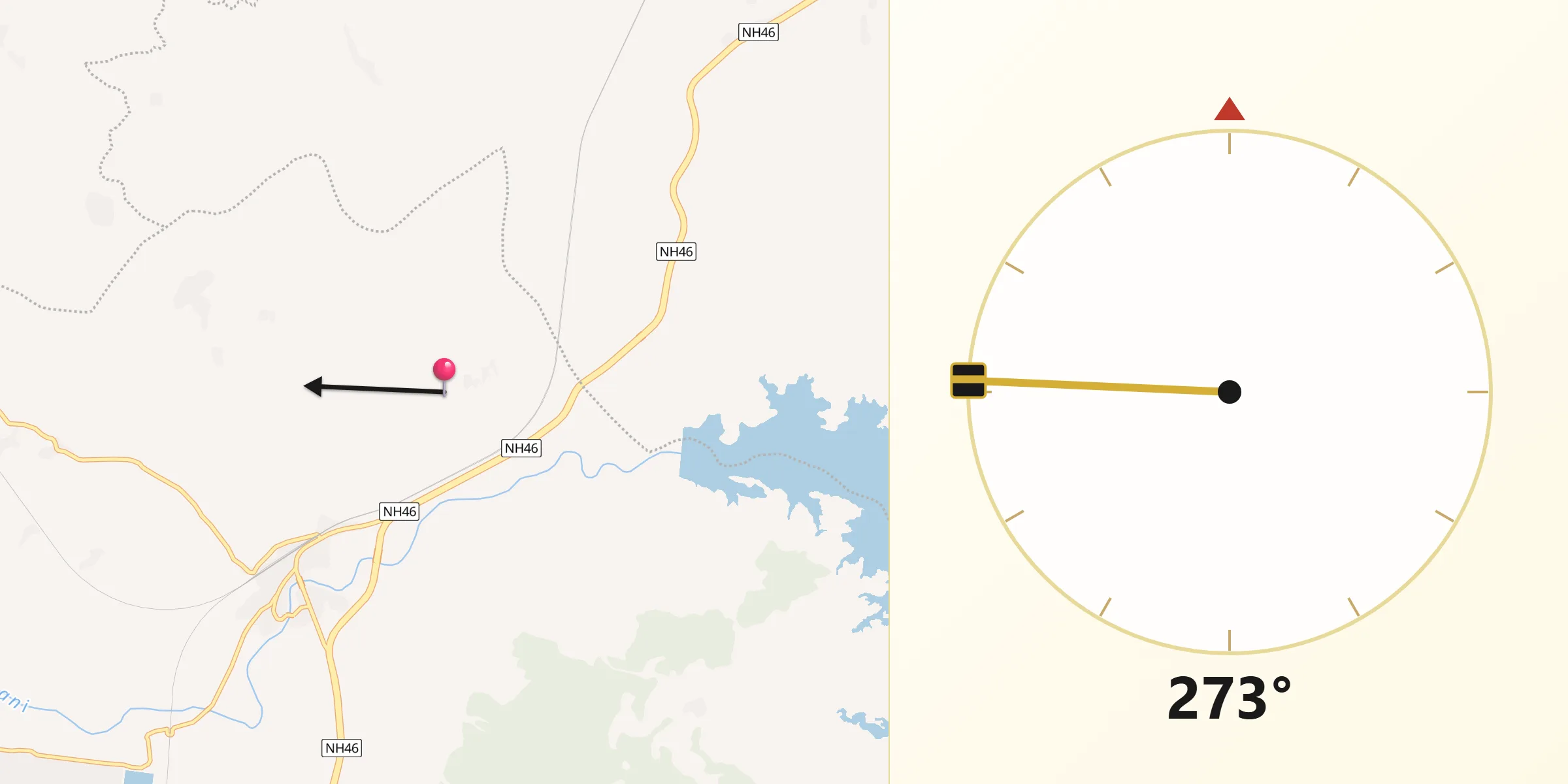 Qibla Direction from Guna