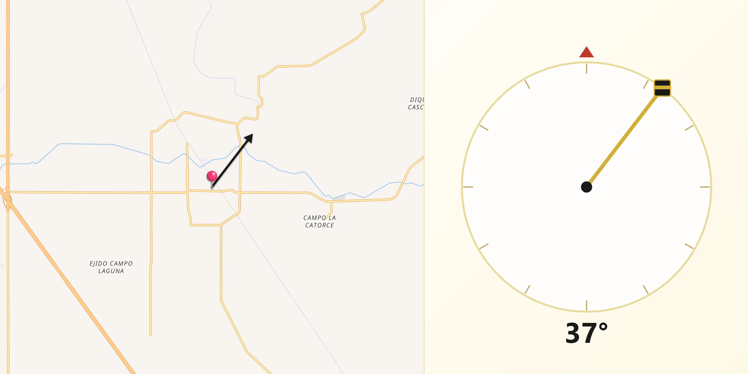 Dirección de la Qibla desde Villa de Costa Rica