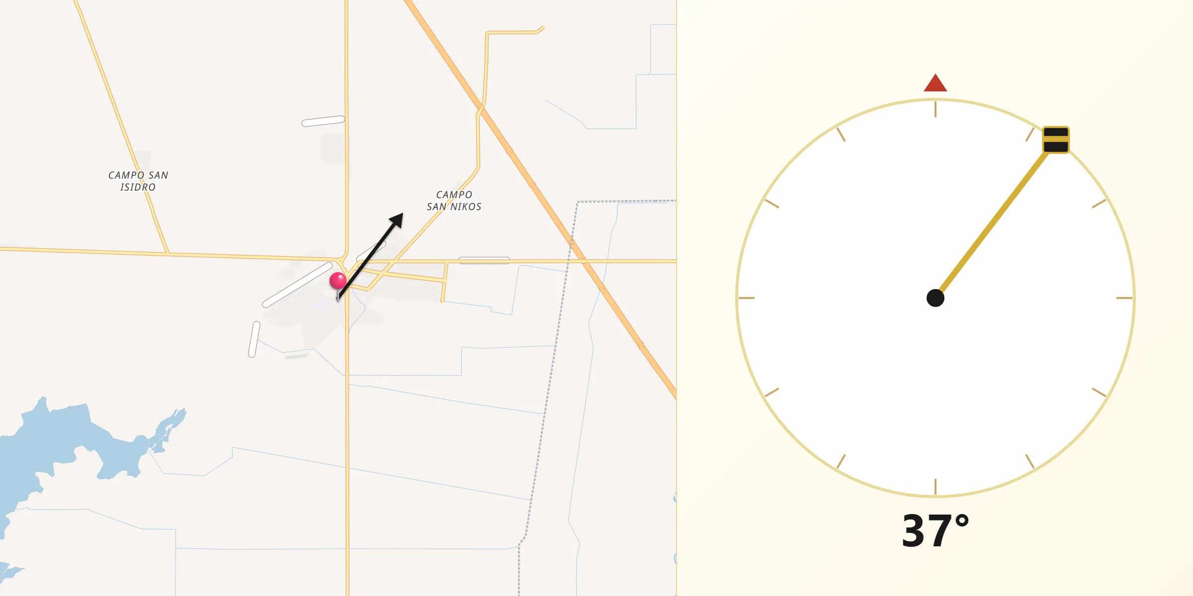 Dirección de la Qibla desde Licenciado Benito Juárez (Campo Gobierno)