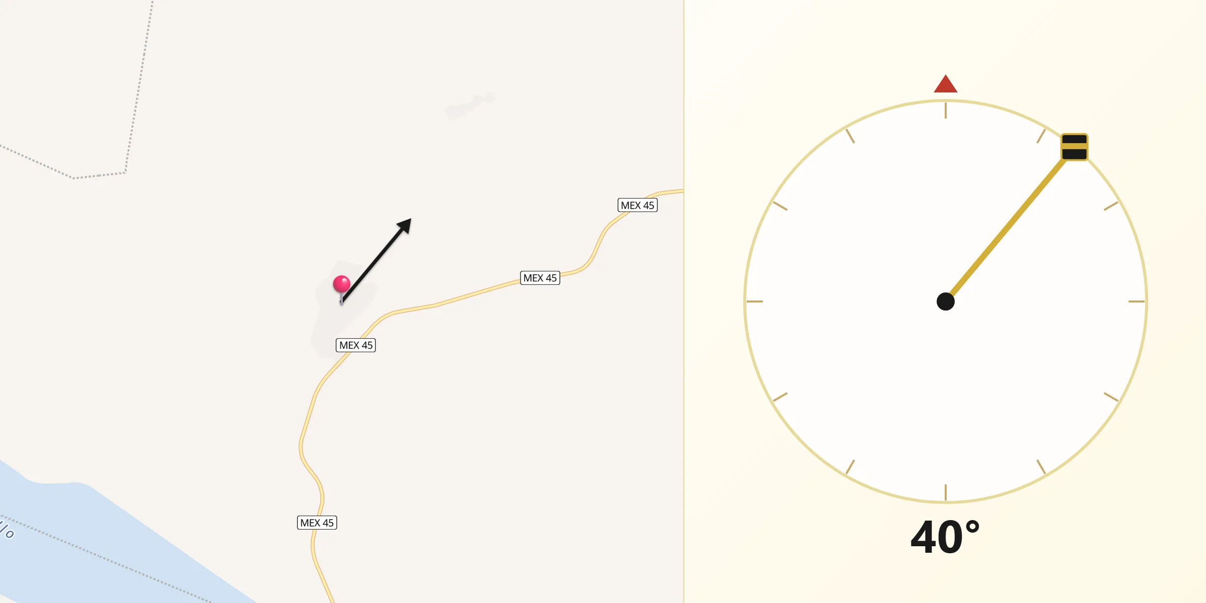 Dirección de la Qibla desde Diez de Octubre
