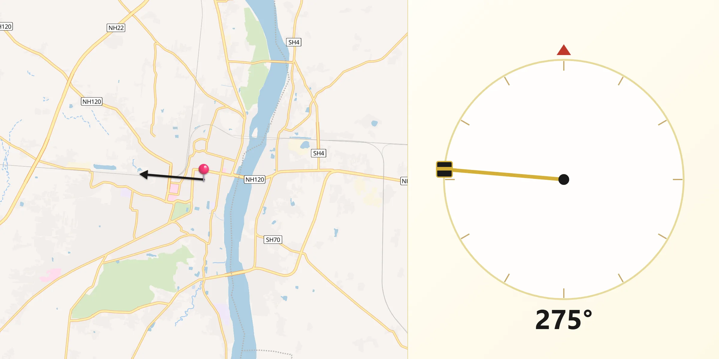 Qibla Direction from Gaya