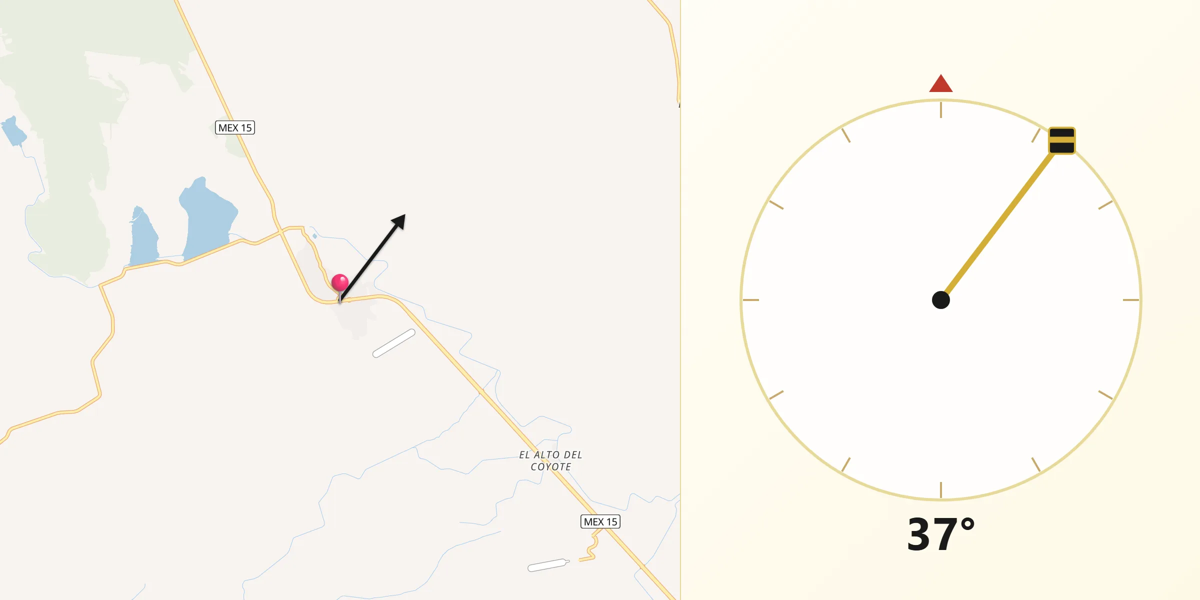 Dirección de la Qibla desde El Limón de los Ramos