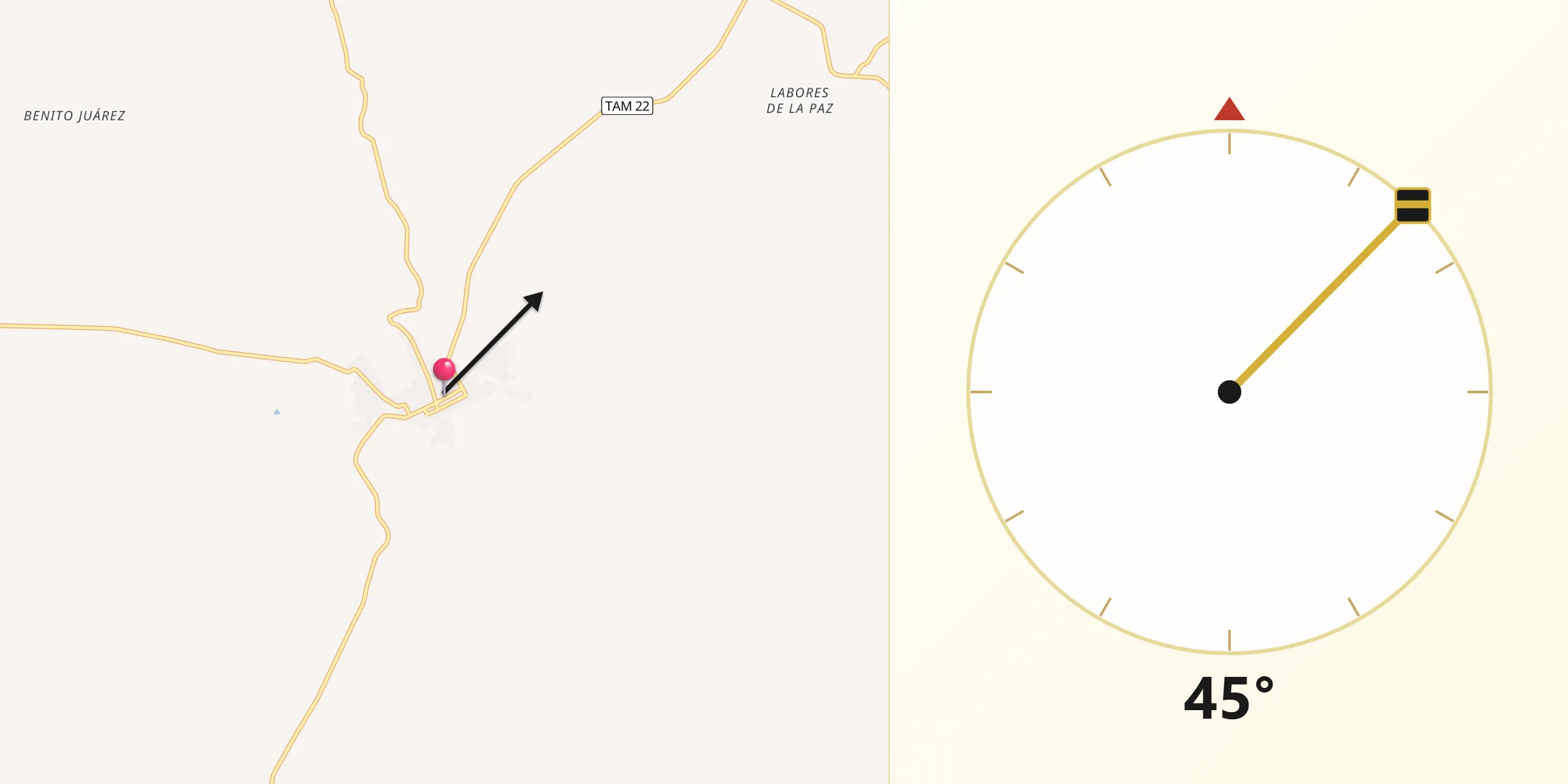 Dirección de la Qibla desde Burgos