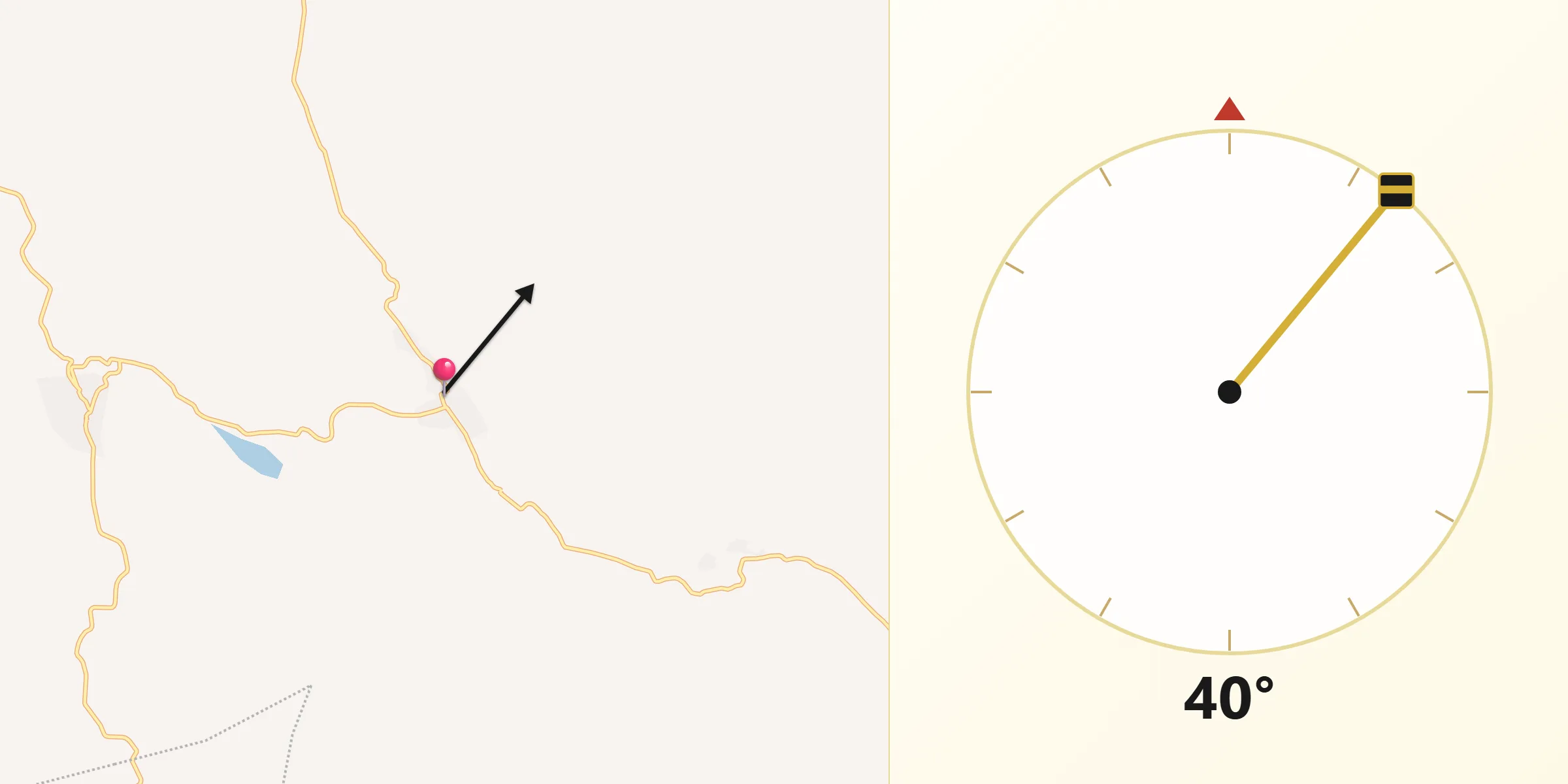 Dirección de la Qibla desde Nogales