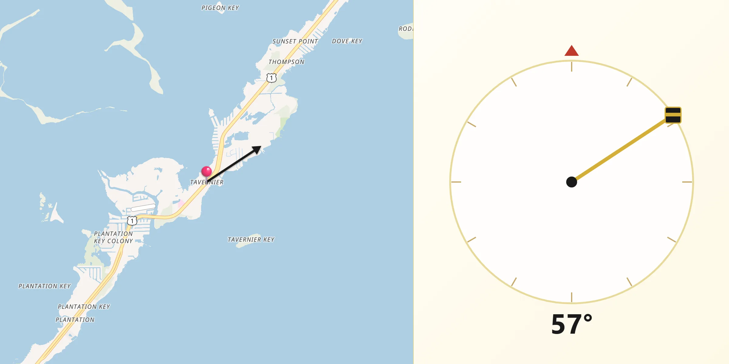 Qibla Direction from Tavernier