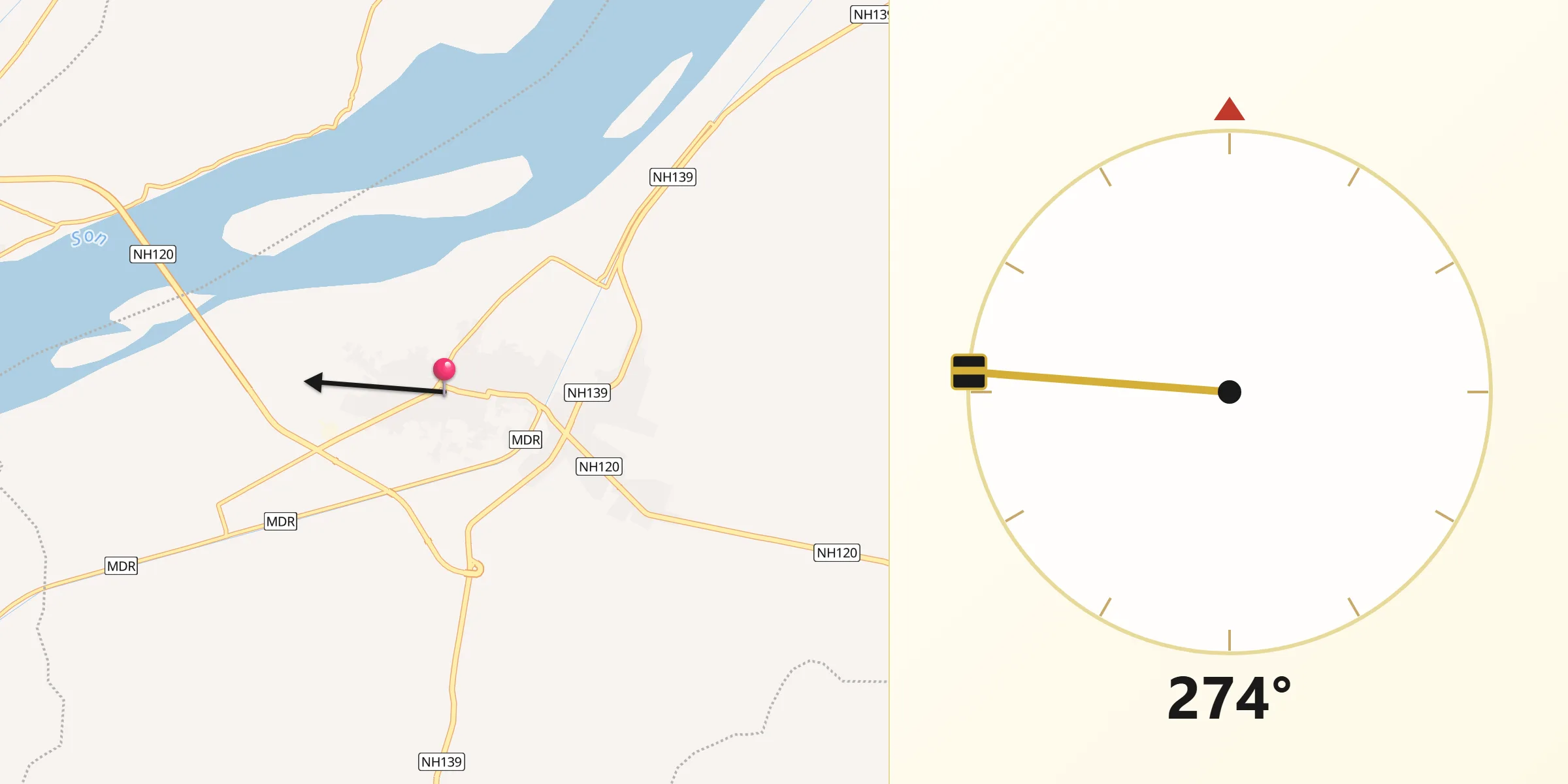 Qibla Direction from Daudnagar