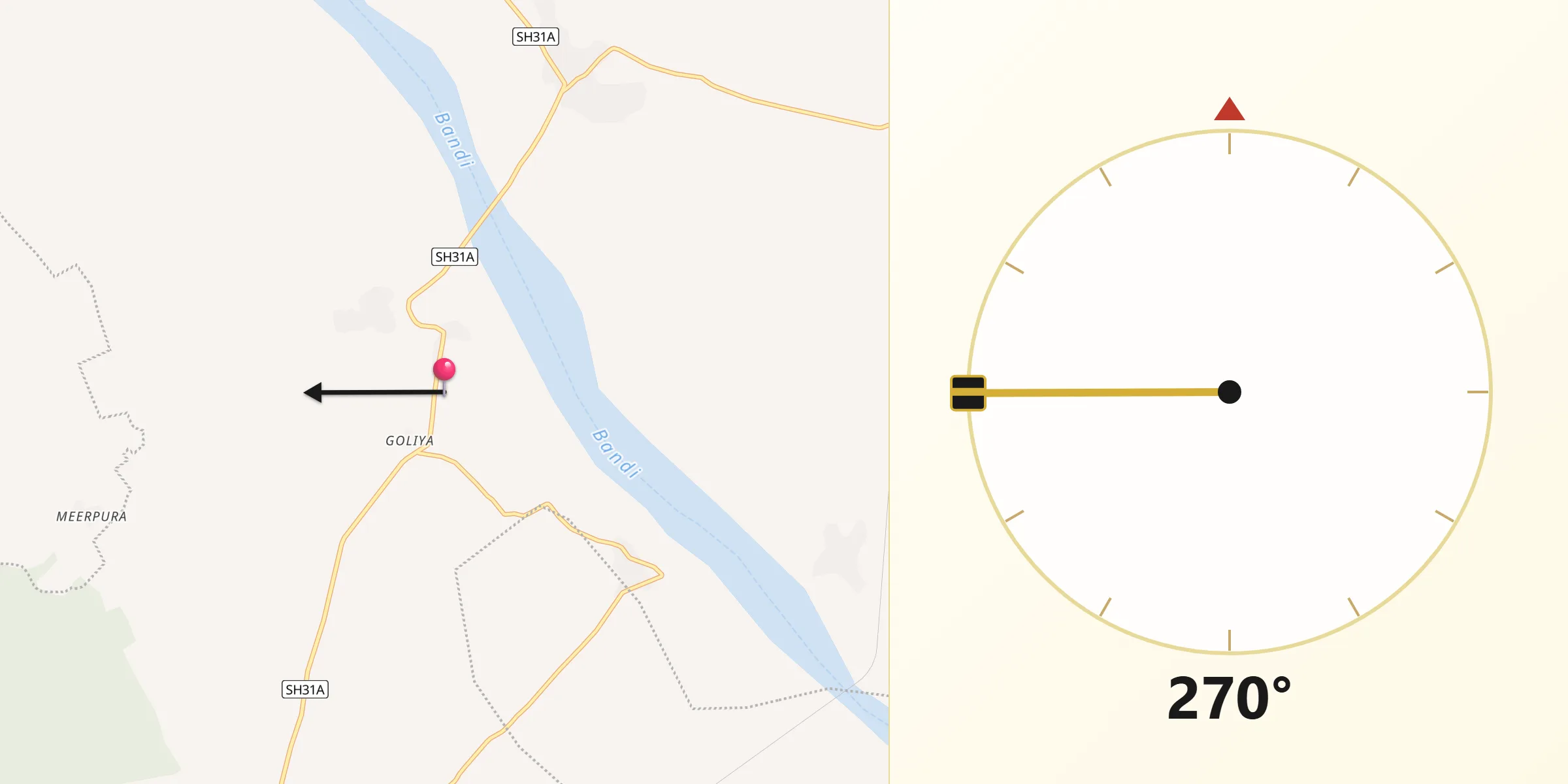 জালোর থেকে কিবলার দিক