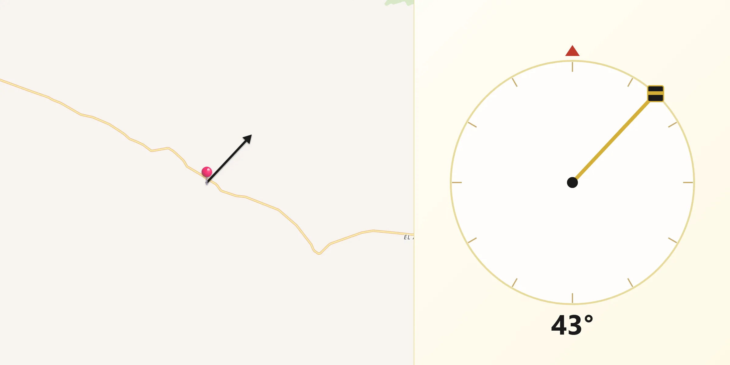 Dirección de la Qibla desde Estados Unidos