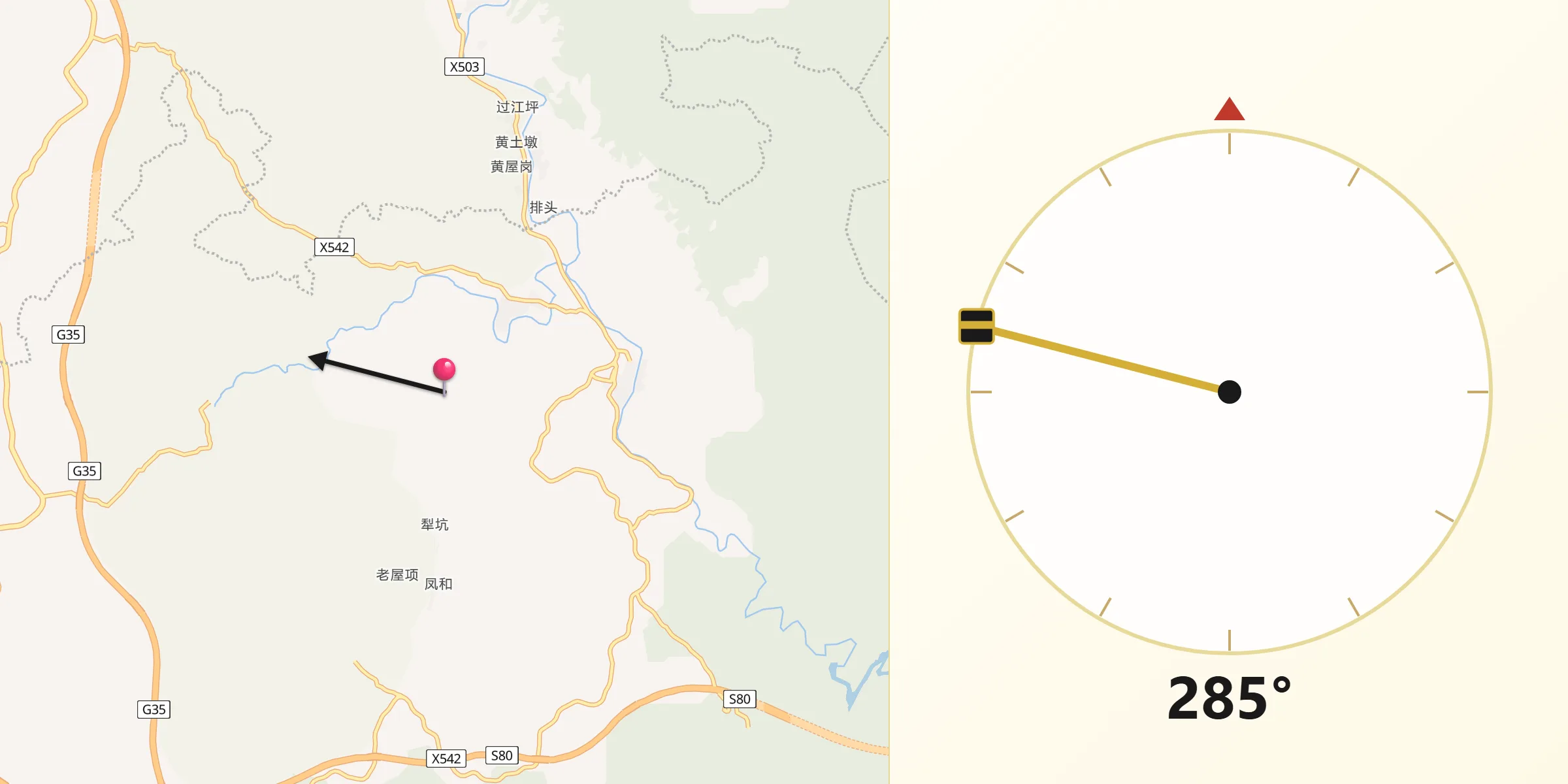 从上津村朝向麦加的方向