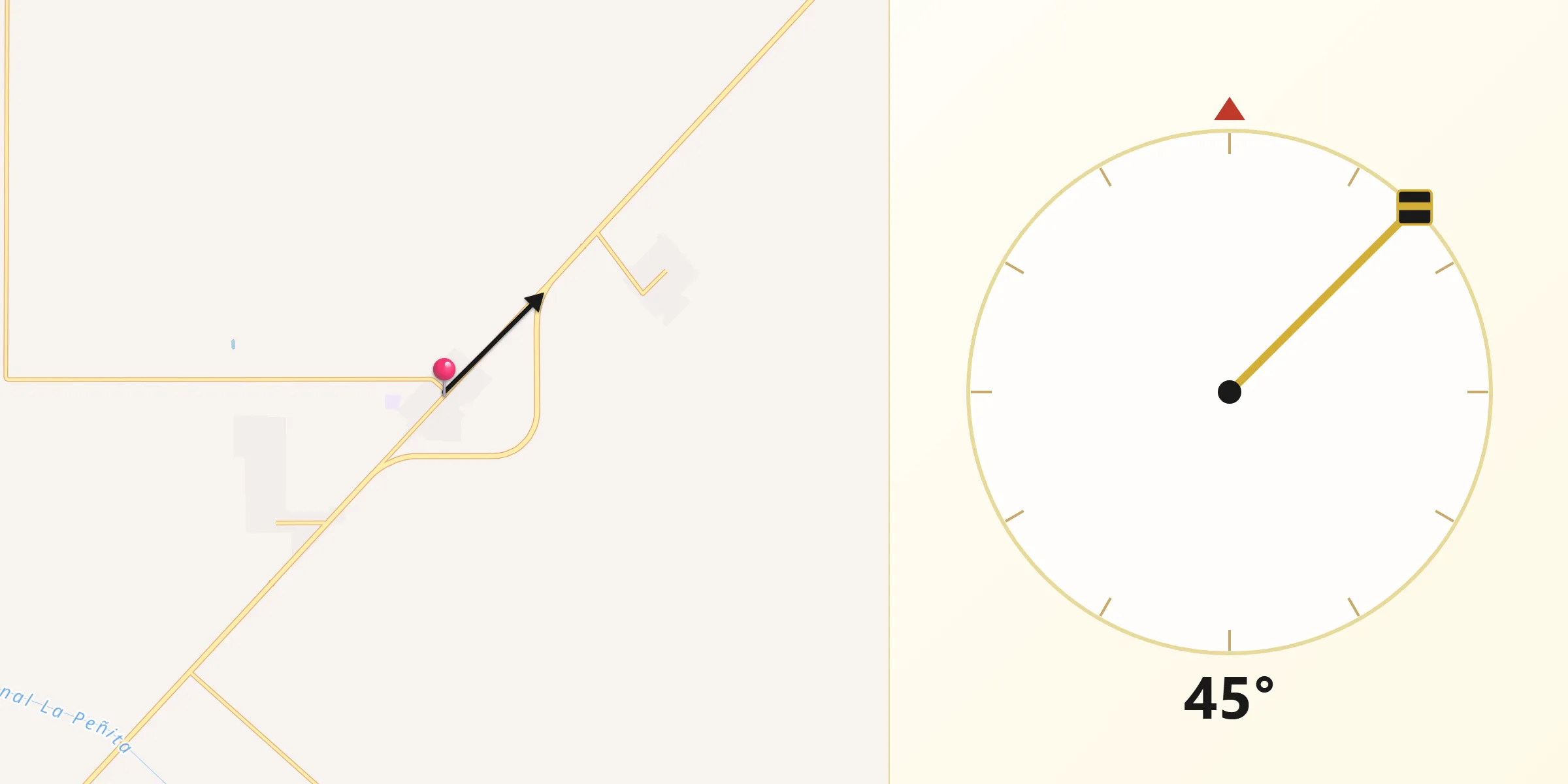 Dirección de la Qibla desde San Germán