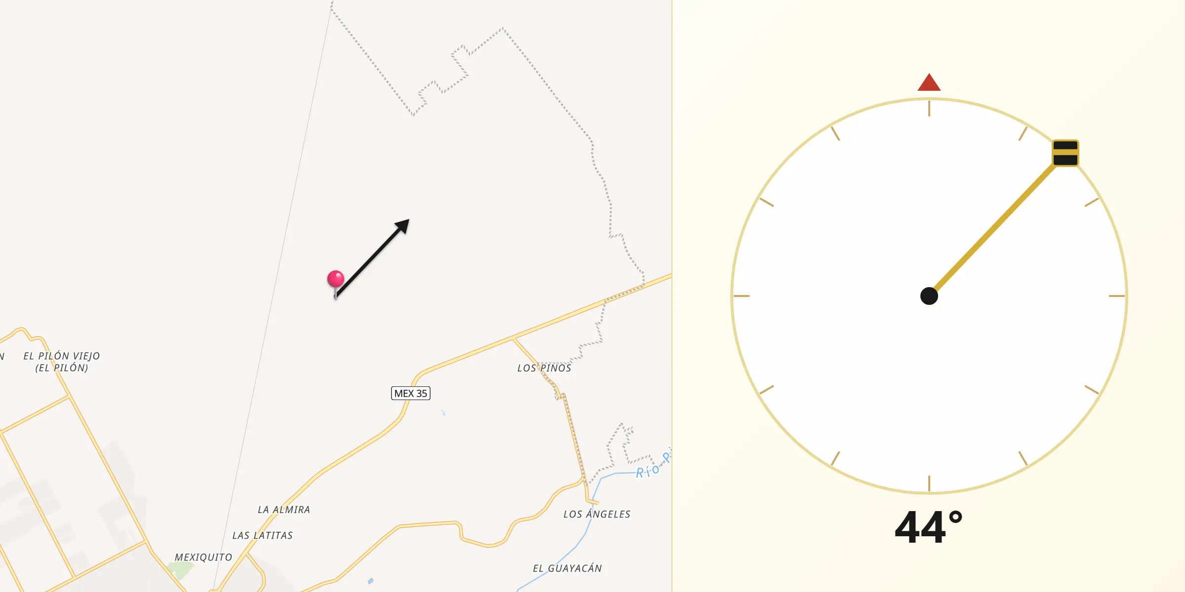 Dirección de la Qibla desde María Auxiliadora