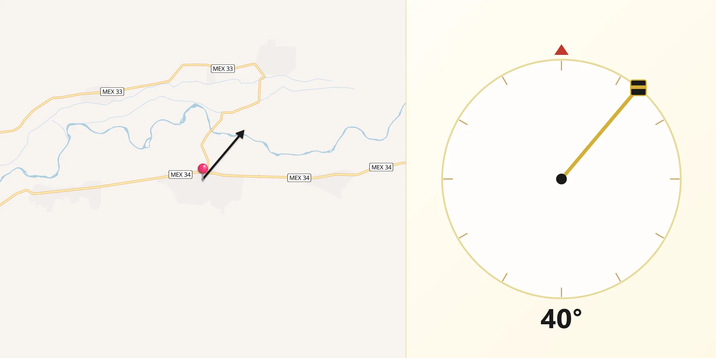 Dirección de la Qibla desde Paso Nacional