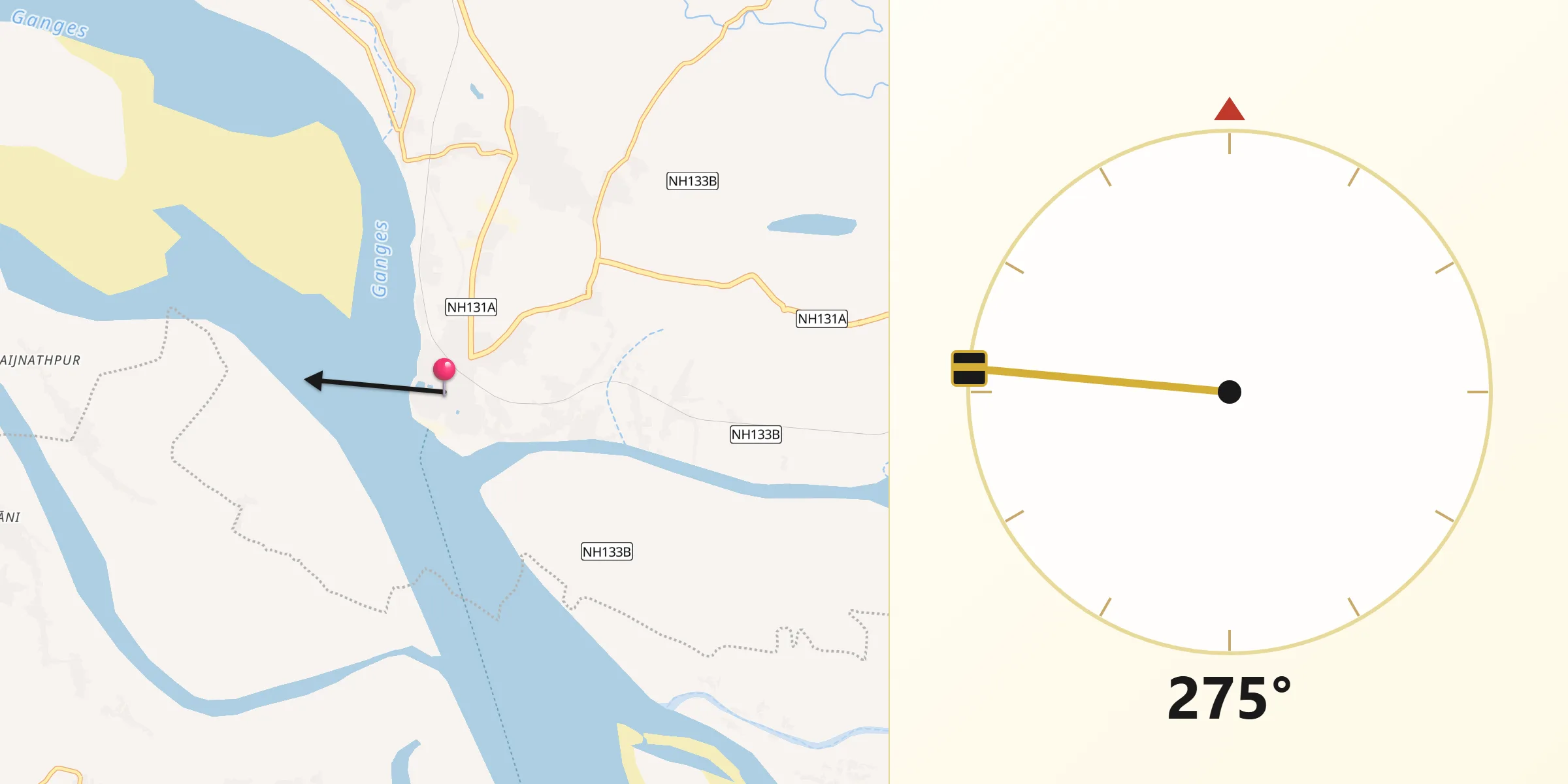 মনিহারী থেকে কিবলার দিক