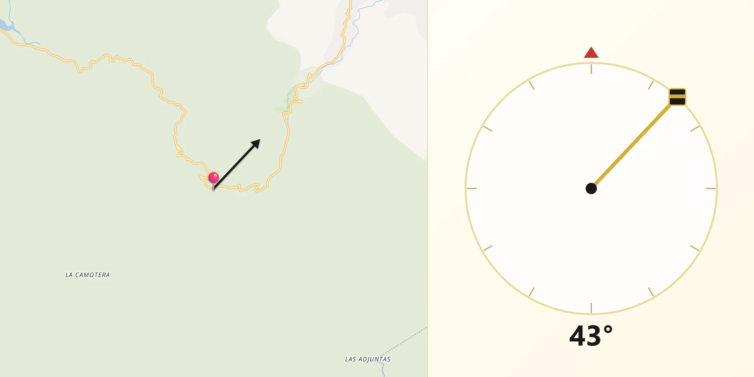 Dirección de la Qibla desde Puerto Genovevo Santiago