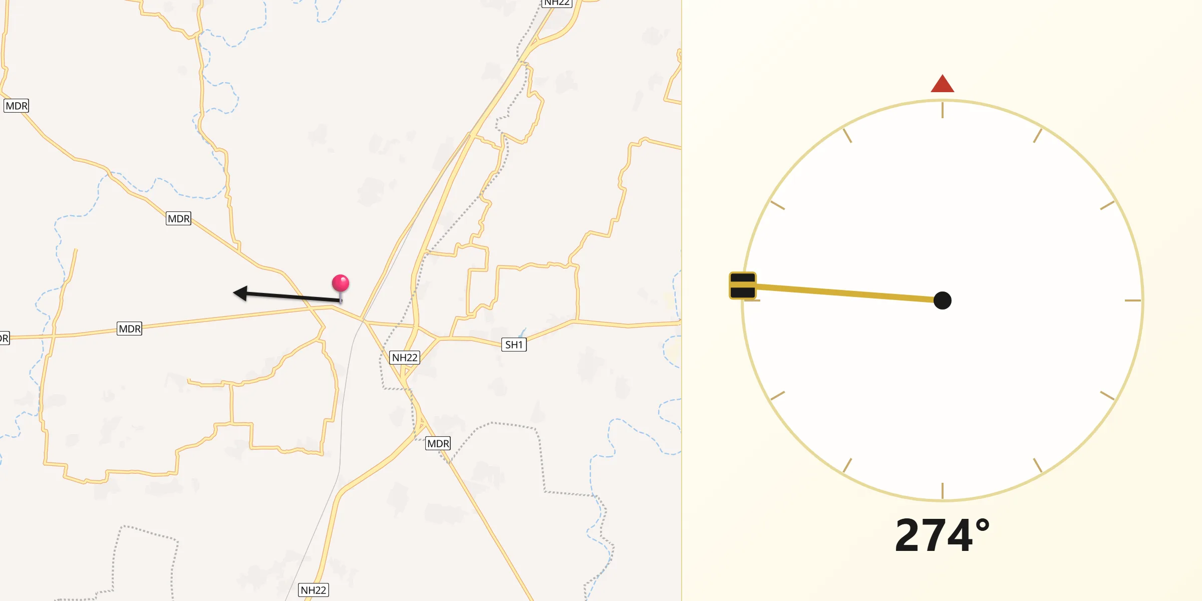 Qibla Direction from Masaurhi Buzurg