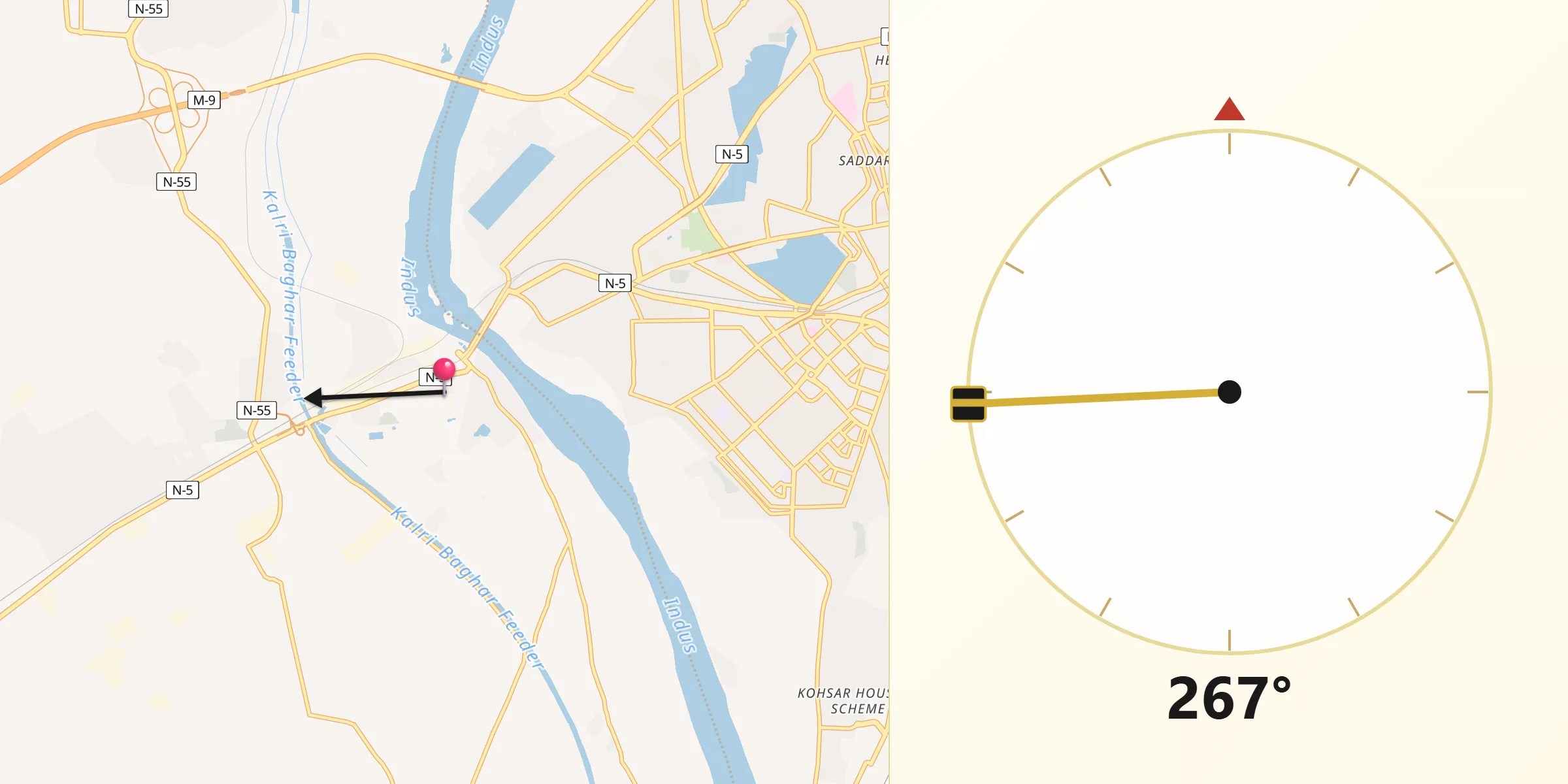 Qibla Direction from Kotri