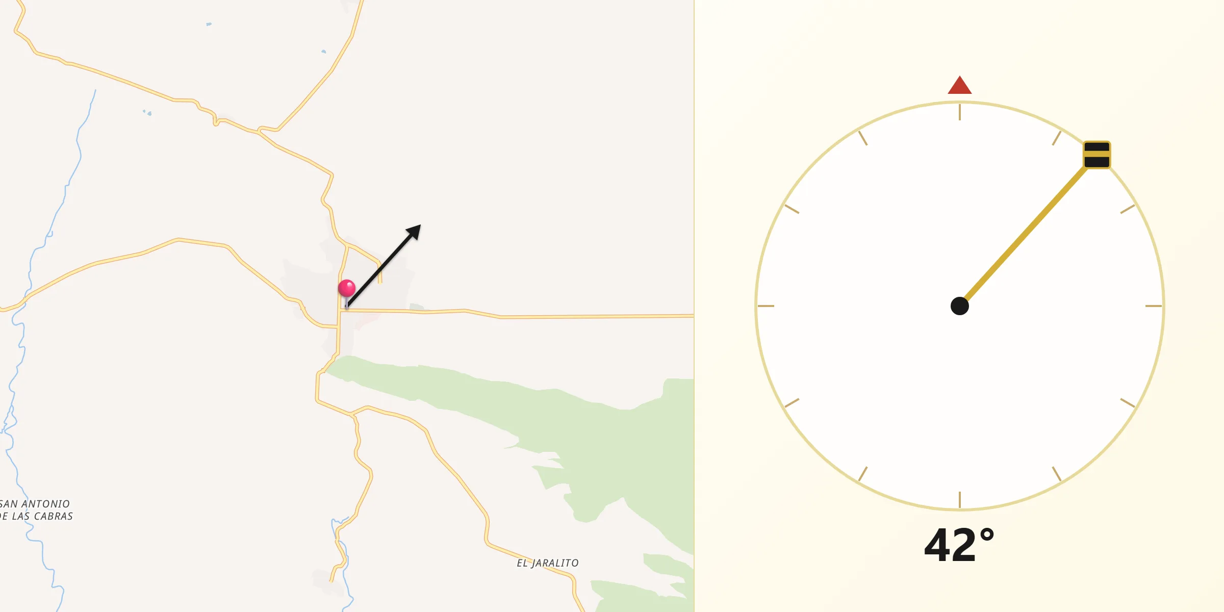 Dirección de la Qibla desde General Cepeda