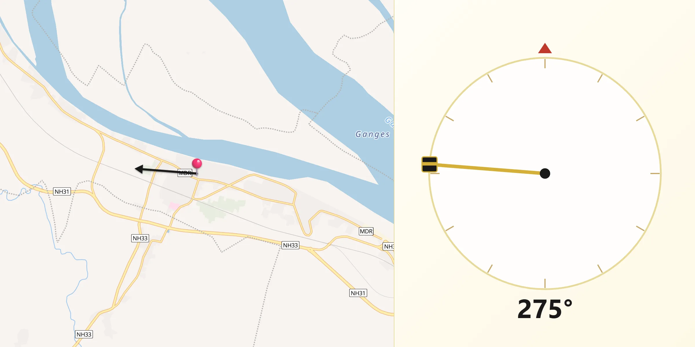 Qibla Direction from Mokameh