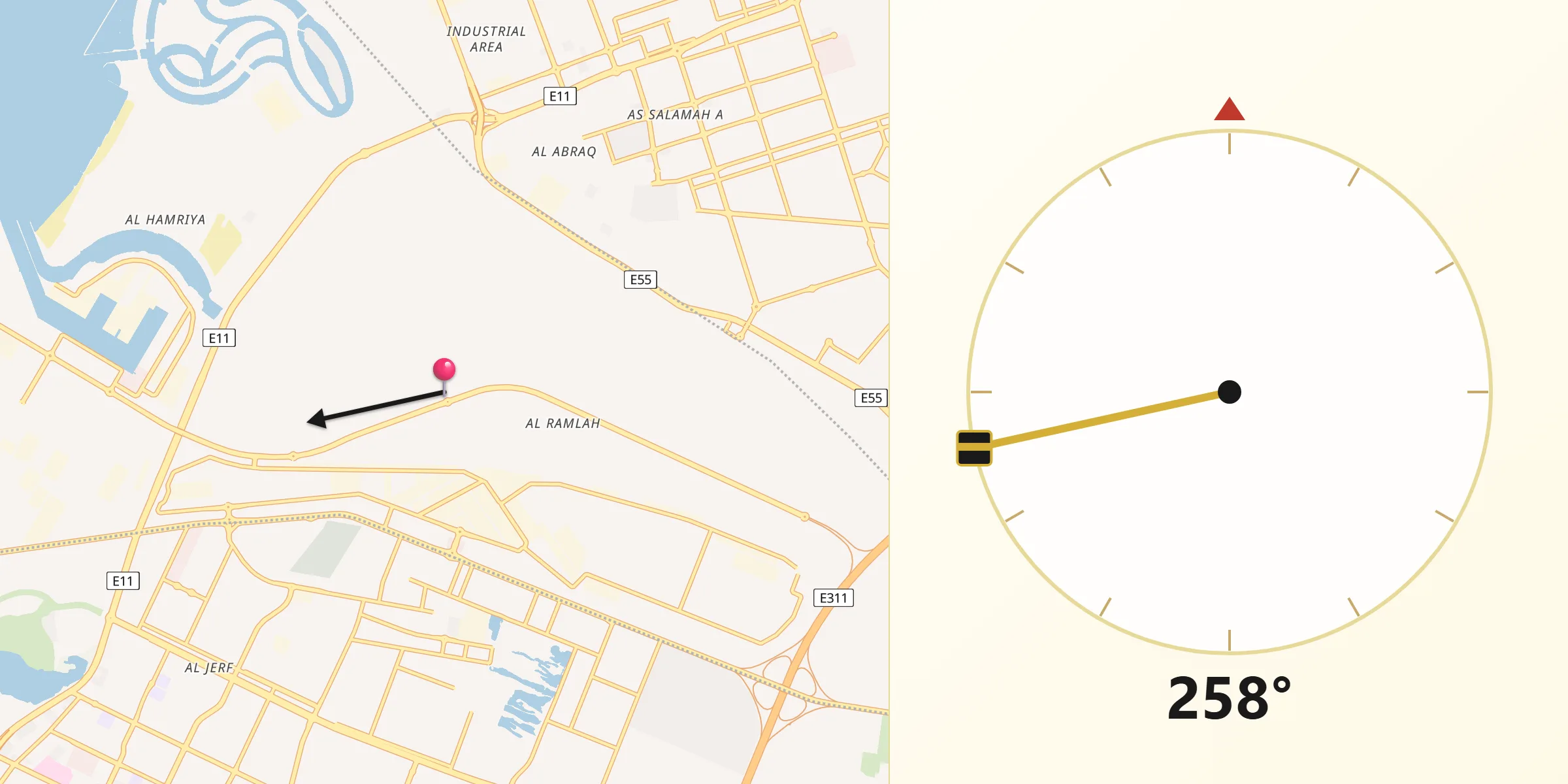 اتجاه القبلة من الحمرية