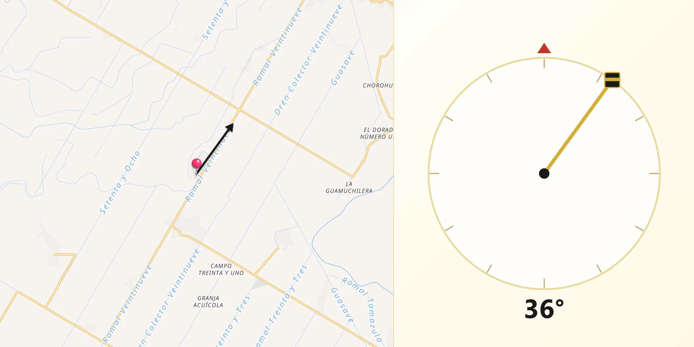 Dirección de la Qibla desde Marcol