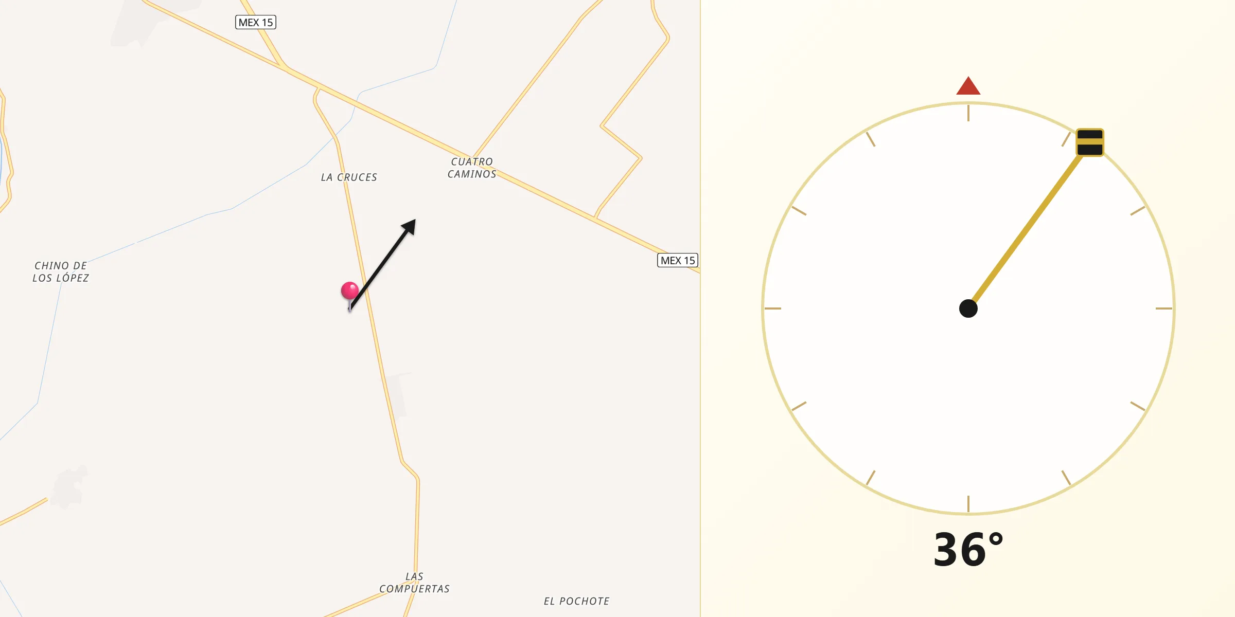 Dirección de la Qibla desde Javier Rojo Gómez
