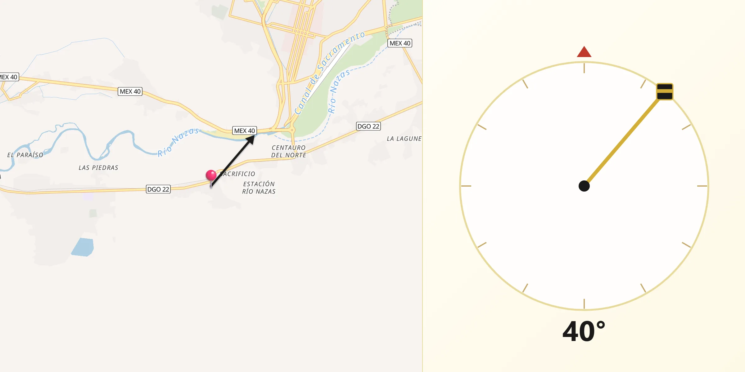 Dirección de la Qibla desde Las Cuevas