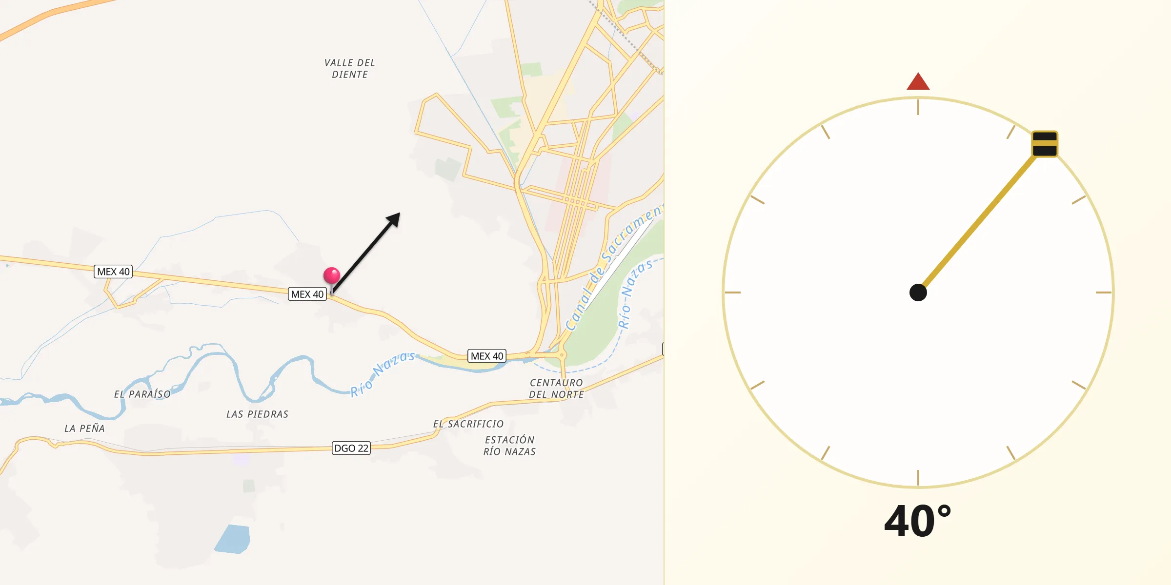 Dirección de la Qibla desde Los Angeles