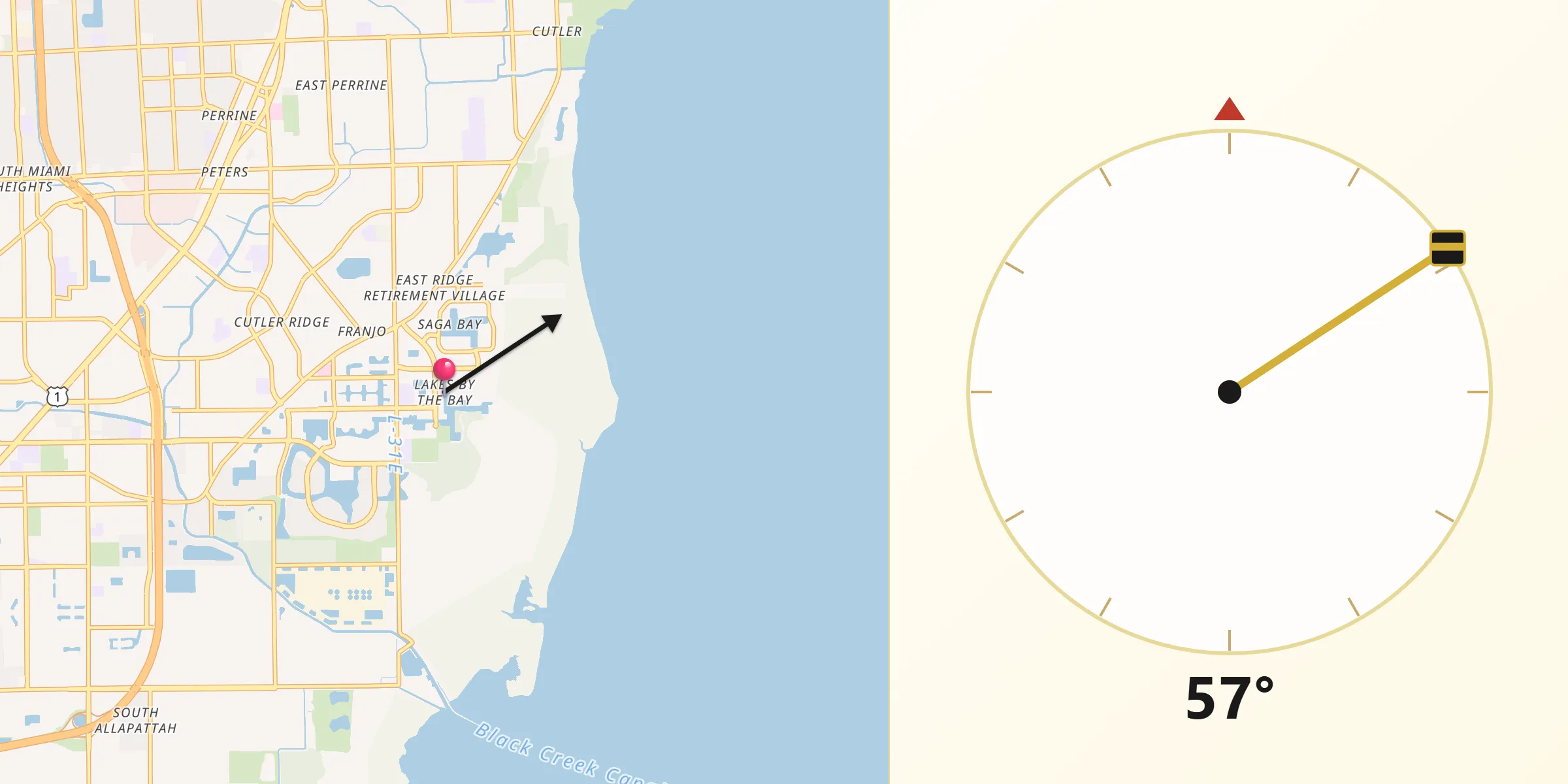 Qibla Direction from Lakes by the Bay