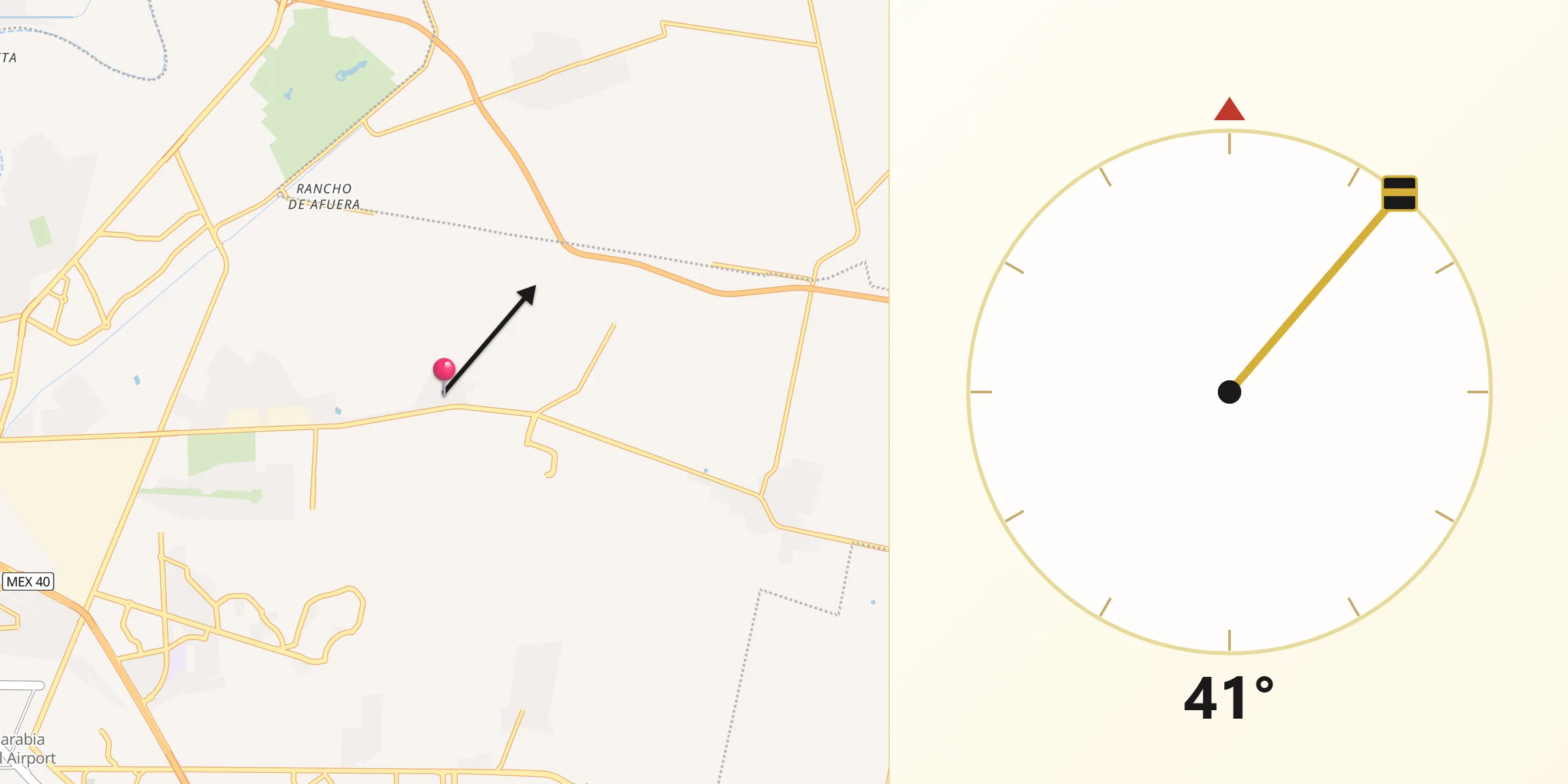 Dirección de la Qibla desde El Perú
