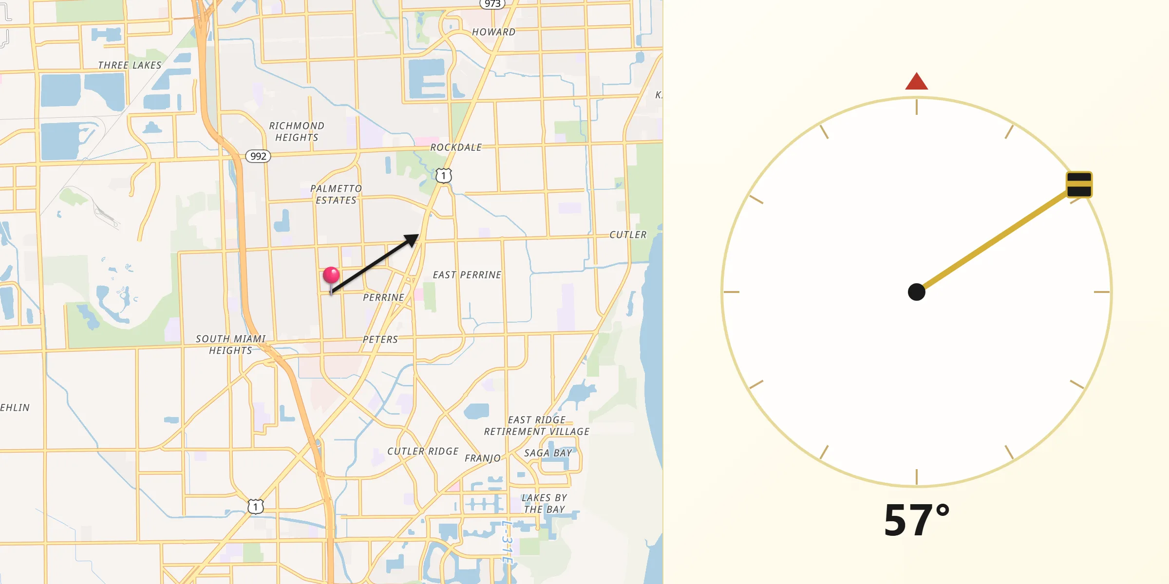 Qibla Direction from West Perrine