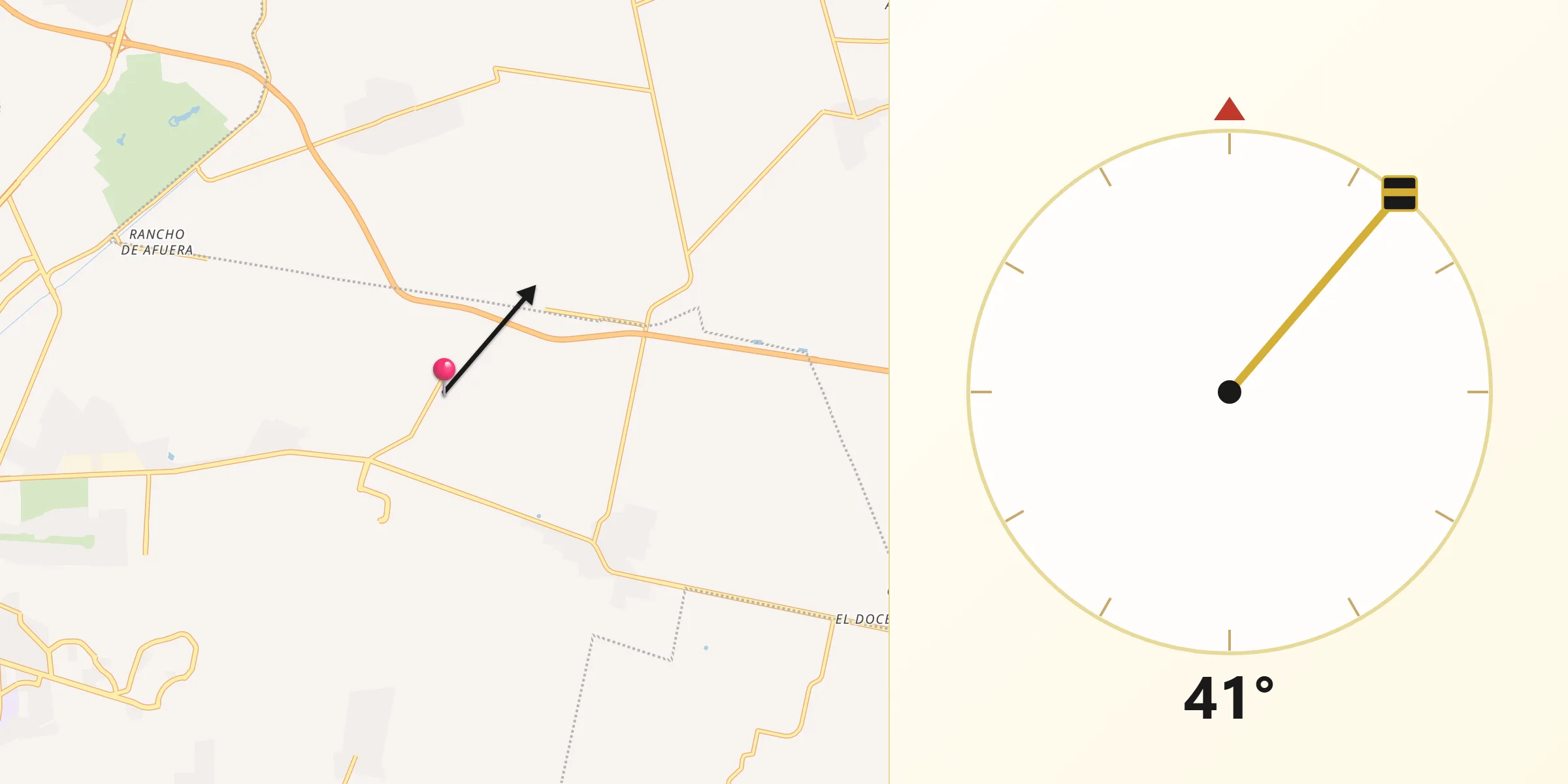 Dirección de la Qibla desde La Palma