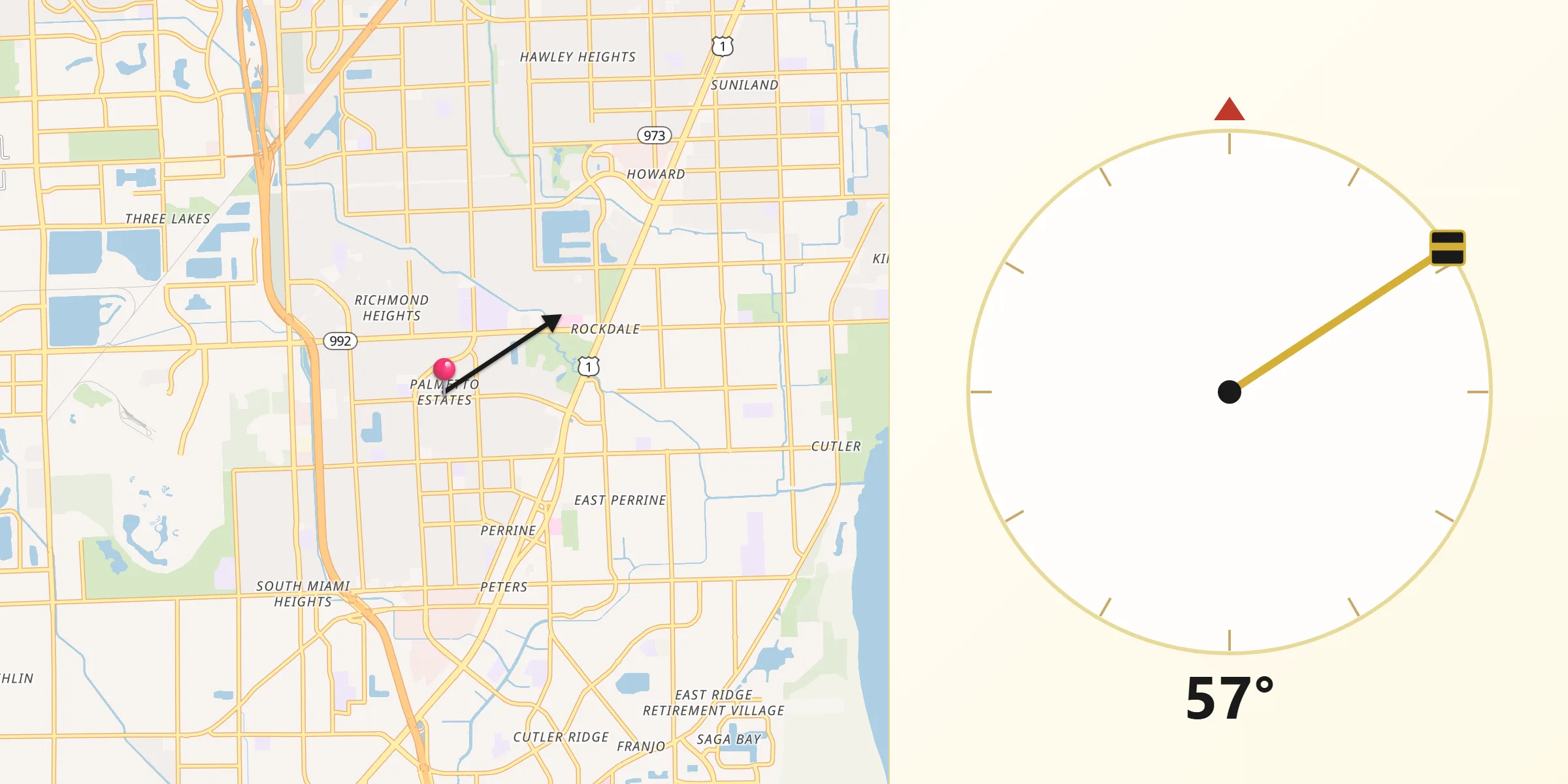 Qibla Direction from Palmetto Estates