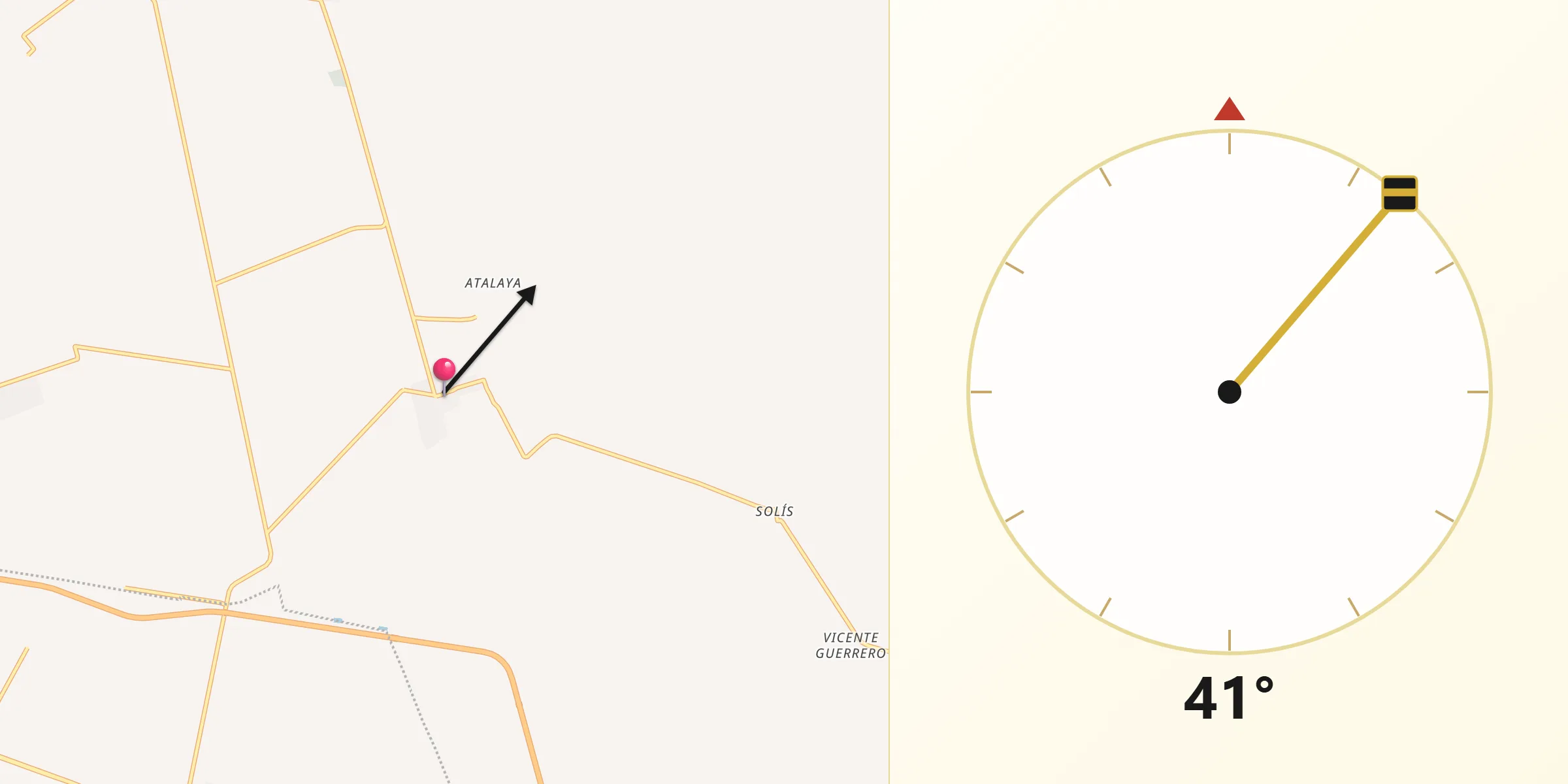 Dirección de la Qibla desde Granada