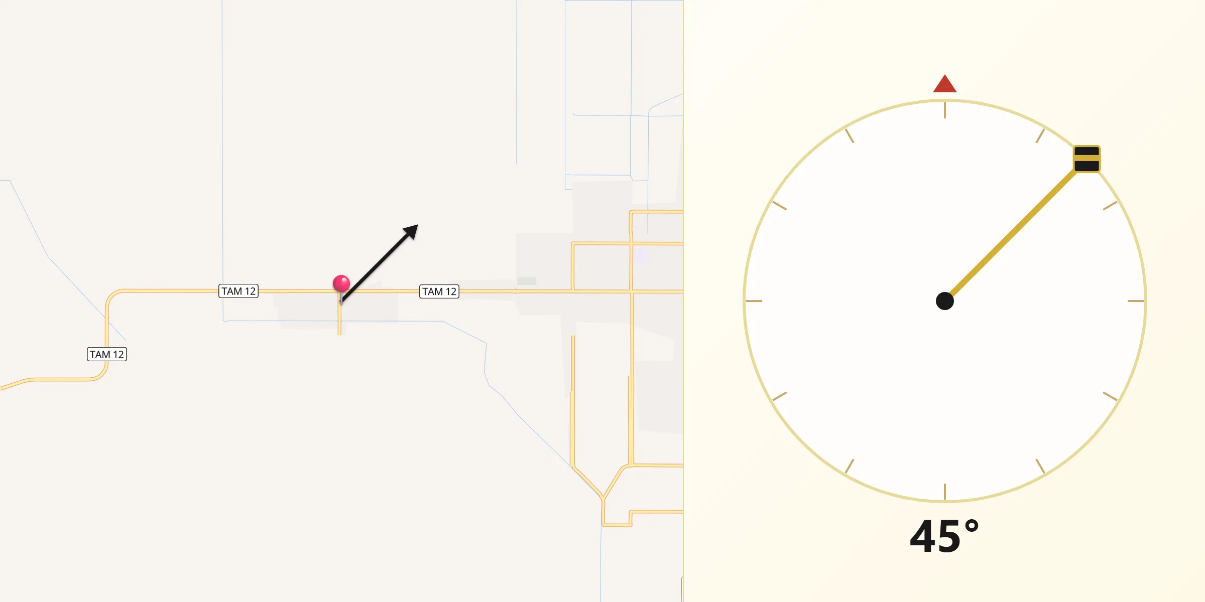 Dirección de la Qibla desde El Realito