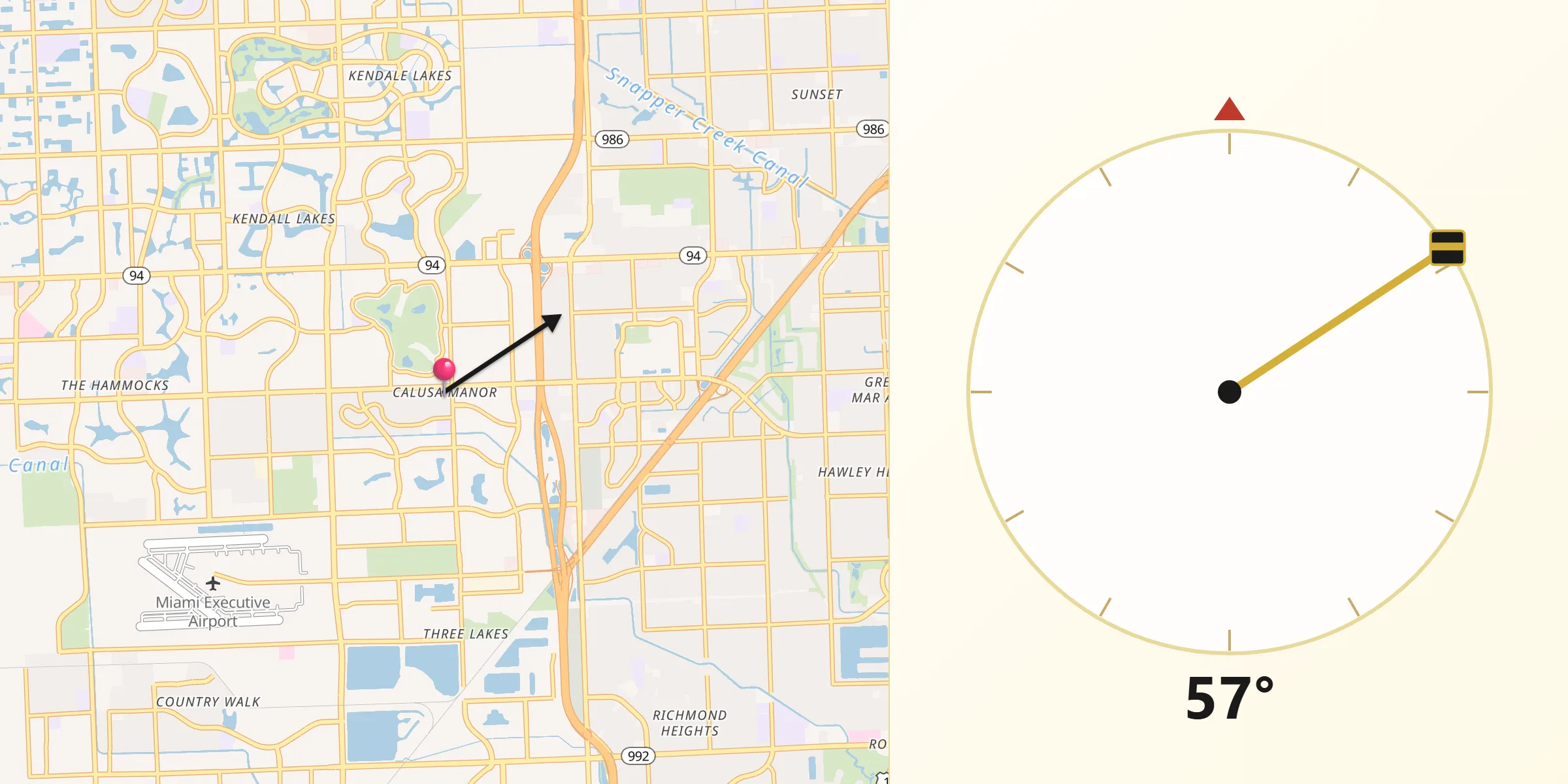 Qibla Direction from The Crossings